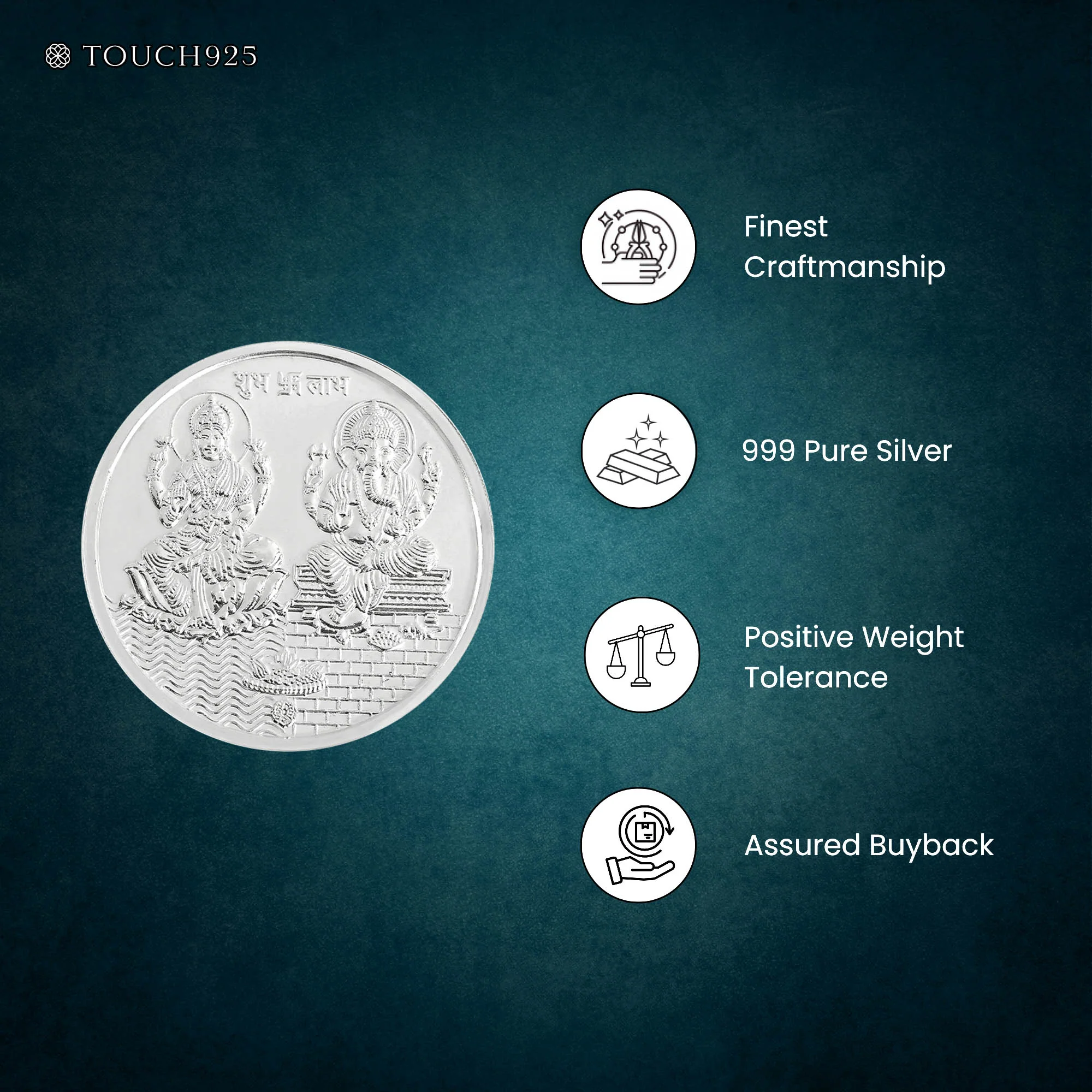 1g Lakshmi Ganesha 999 Silver Coin