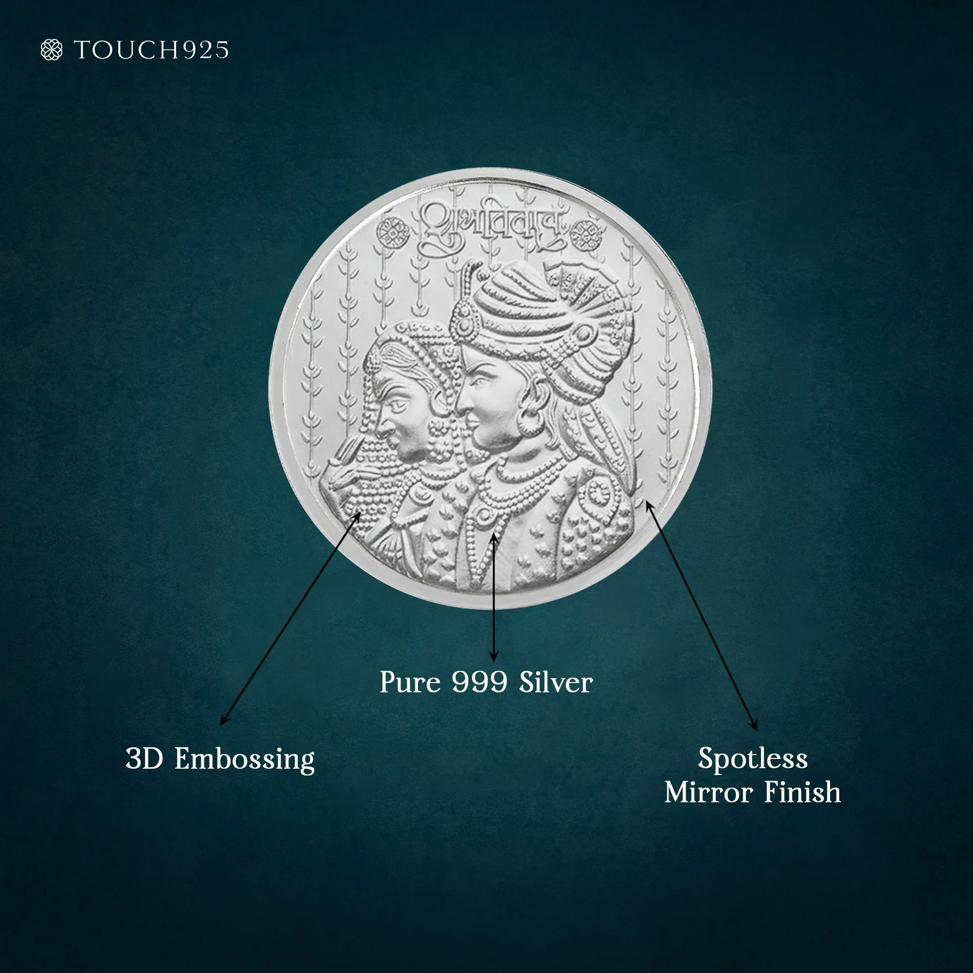 1g Shubh Vivaah 999 Silver Coin - Image 4
