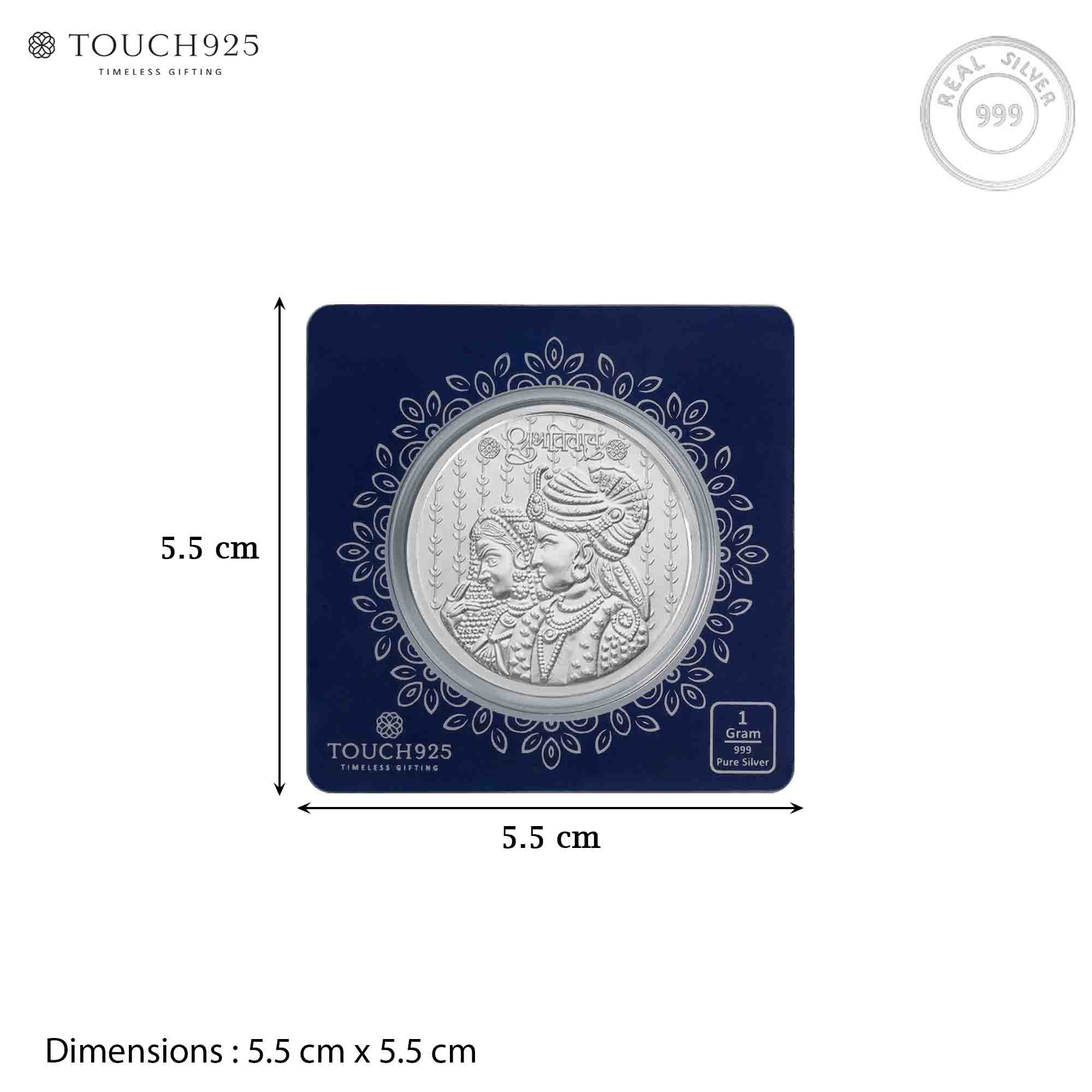 1g Shubh Vivaah 999 Silver Coin - Image 5