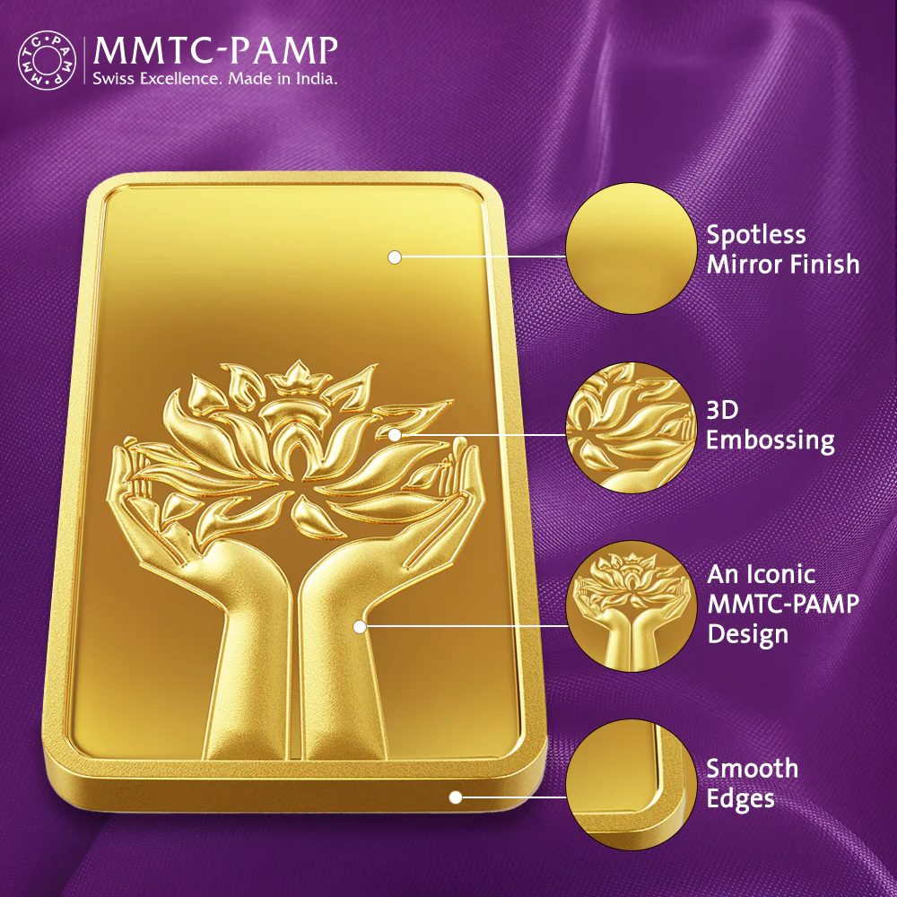 24K (999.9+) Purest 20 gm Lotus Gold Bar - Image 4
