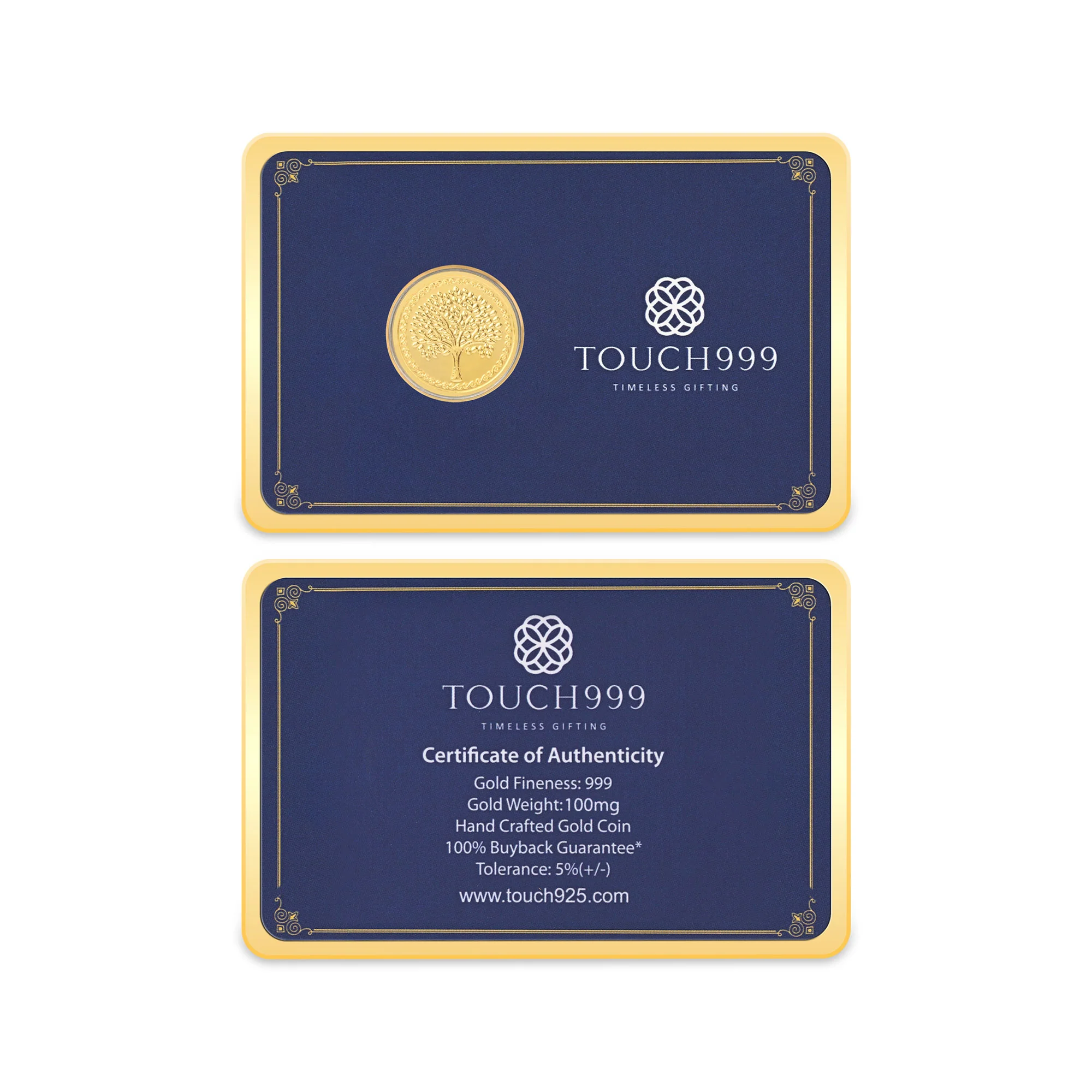 24K (999) Pure 100 mg Tree Gold Coin - Image 5