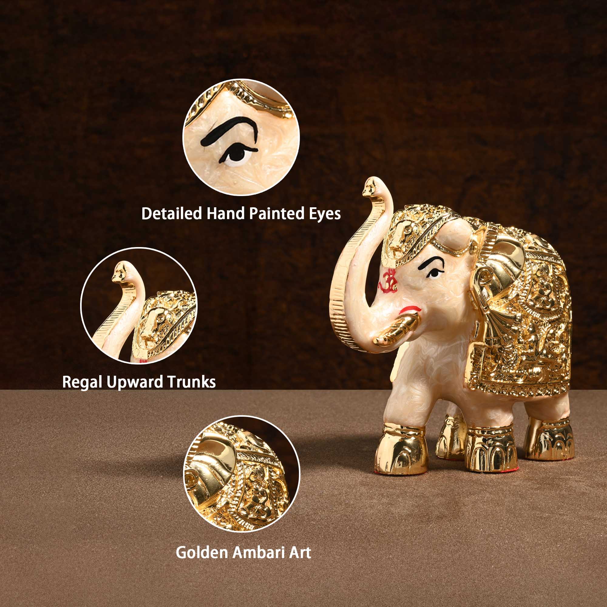 24K Gold Plated Elephant Showpiece - Image 3