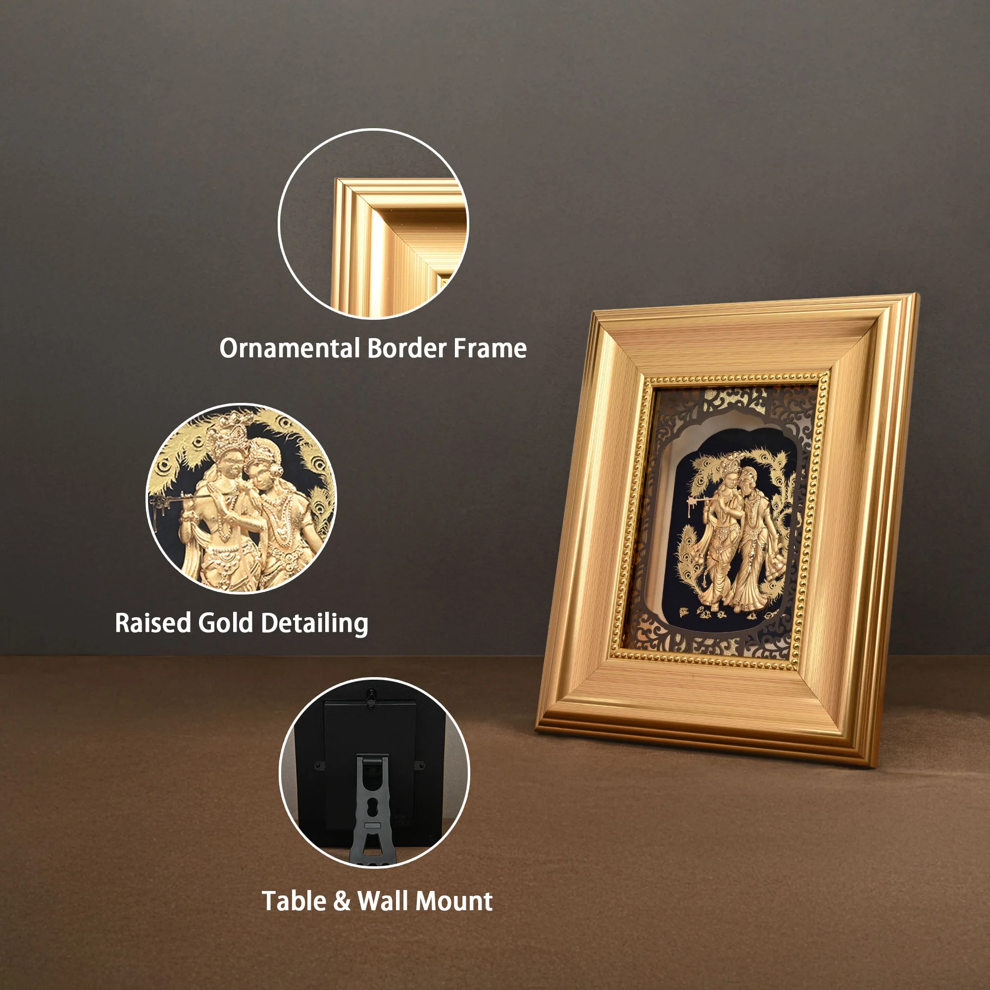 24K Gold Radha Krishna Frame - Image 3