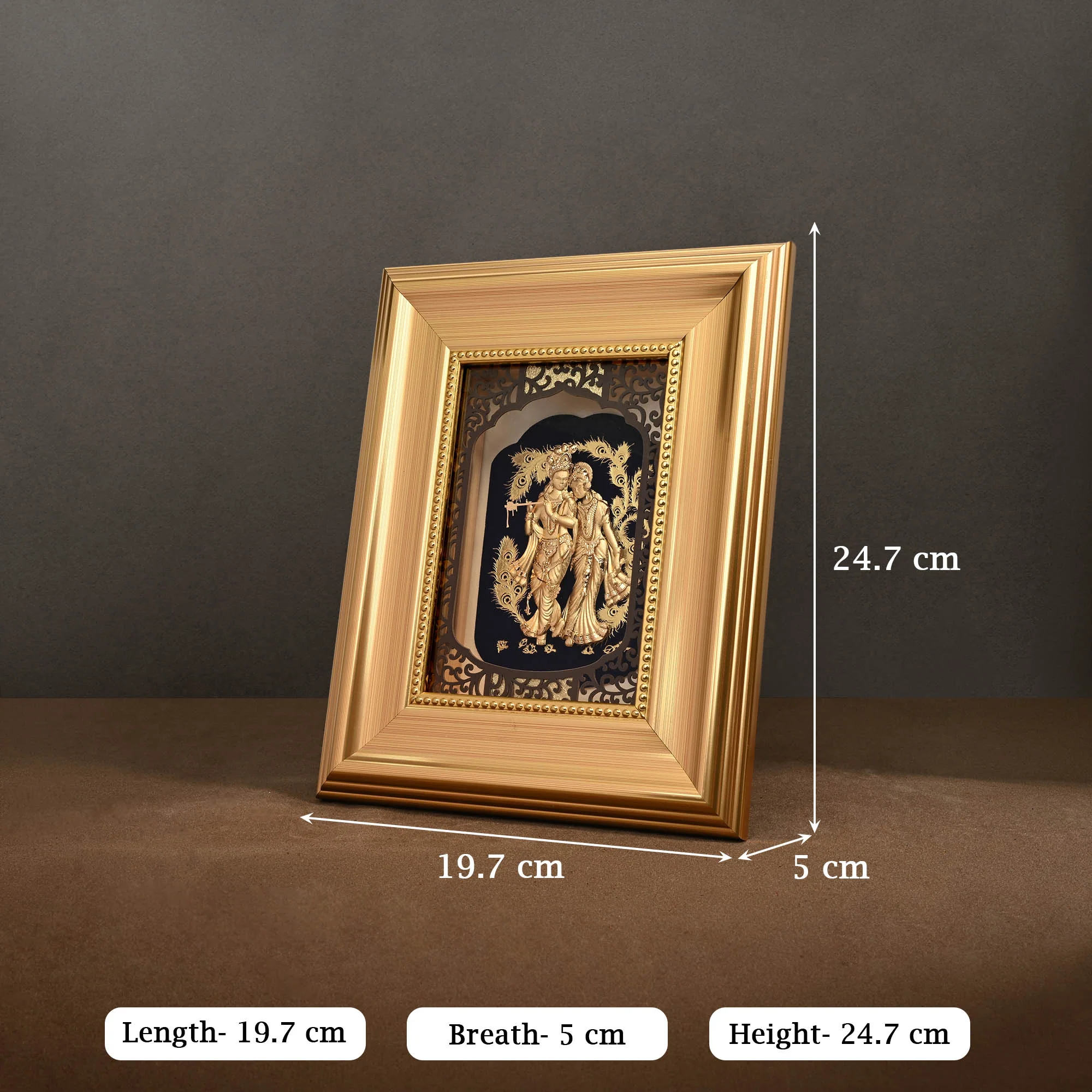 24K Gold Radha Krishna Frame - Image 5