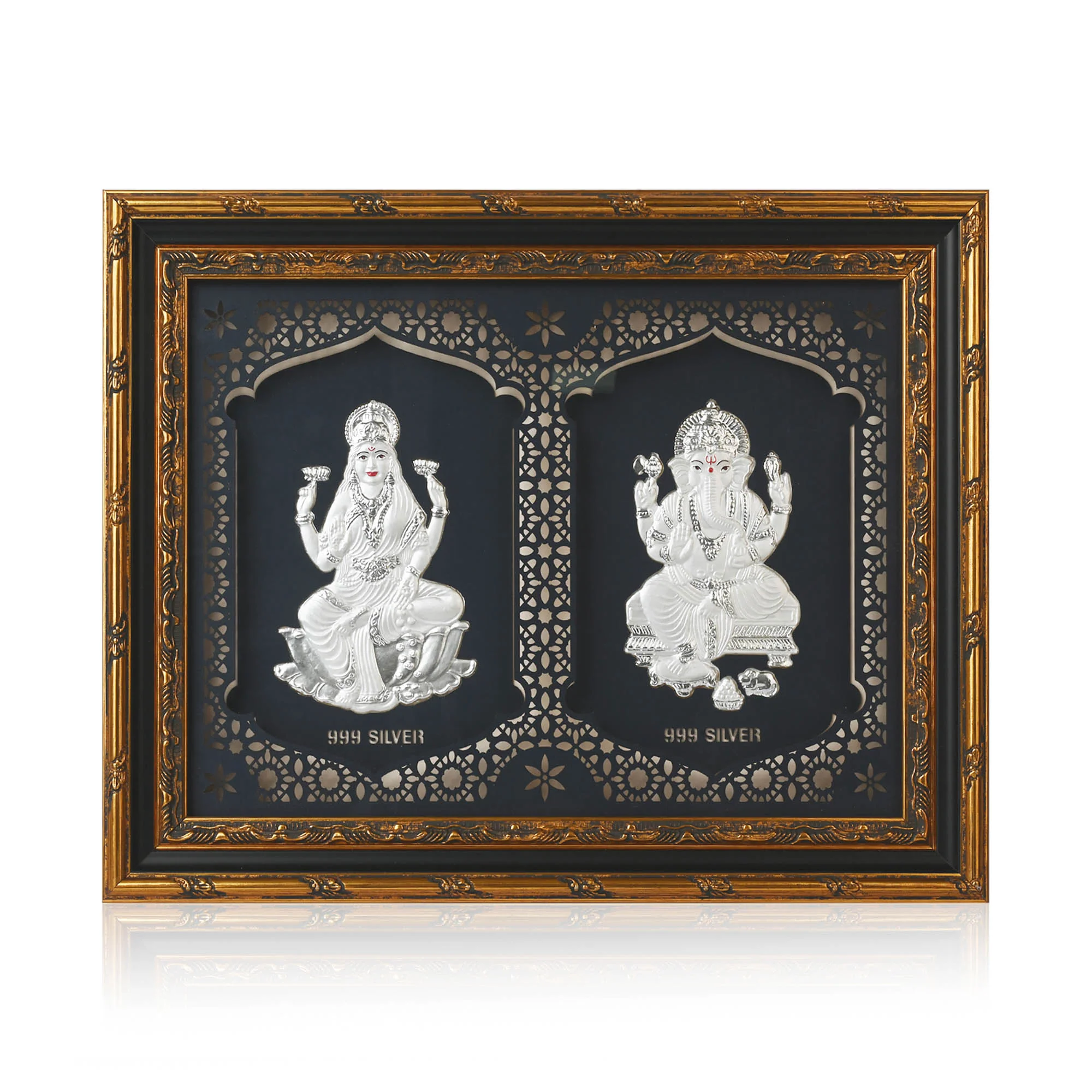 999 Silver Lakshmi Ganesh Wall Frame - Image 4