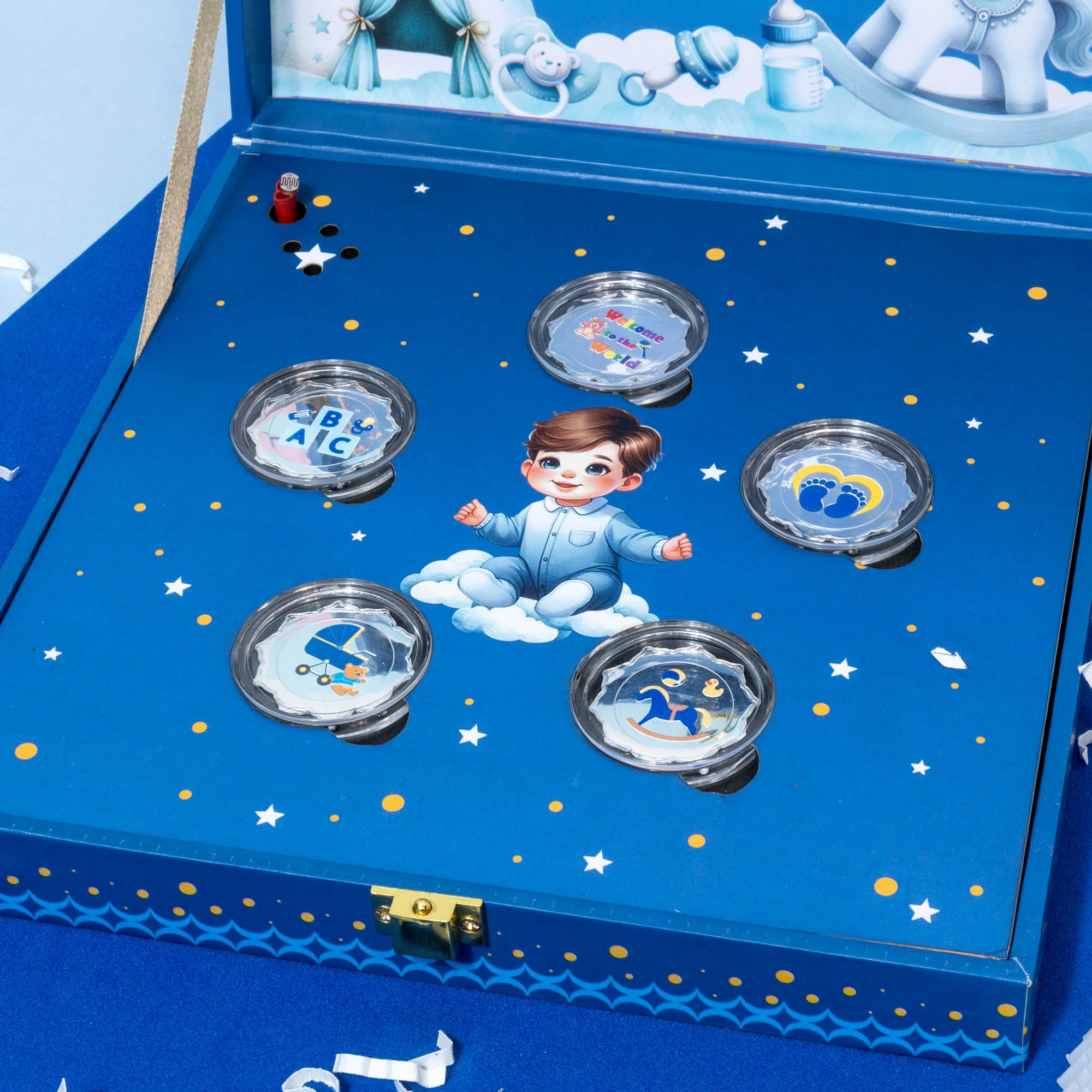 999 Silver Musical Baby Boy Coin Box (5 Coins) - Image 4