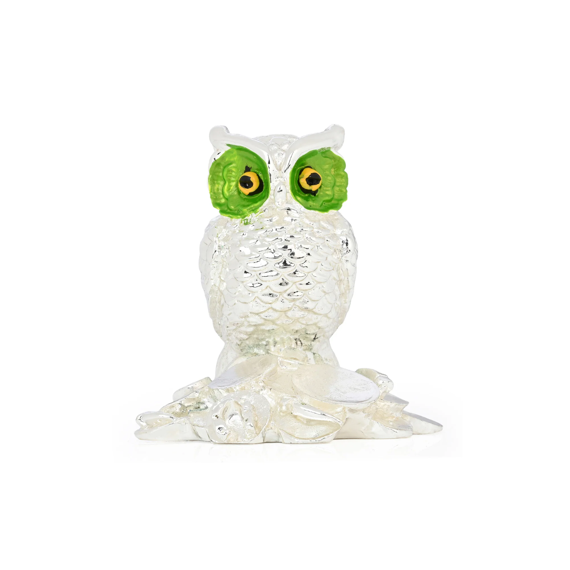 999 Silver Plated Owl Showpiece - Image 4