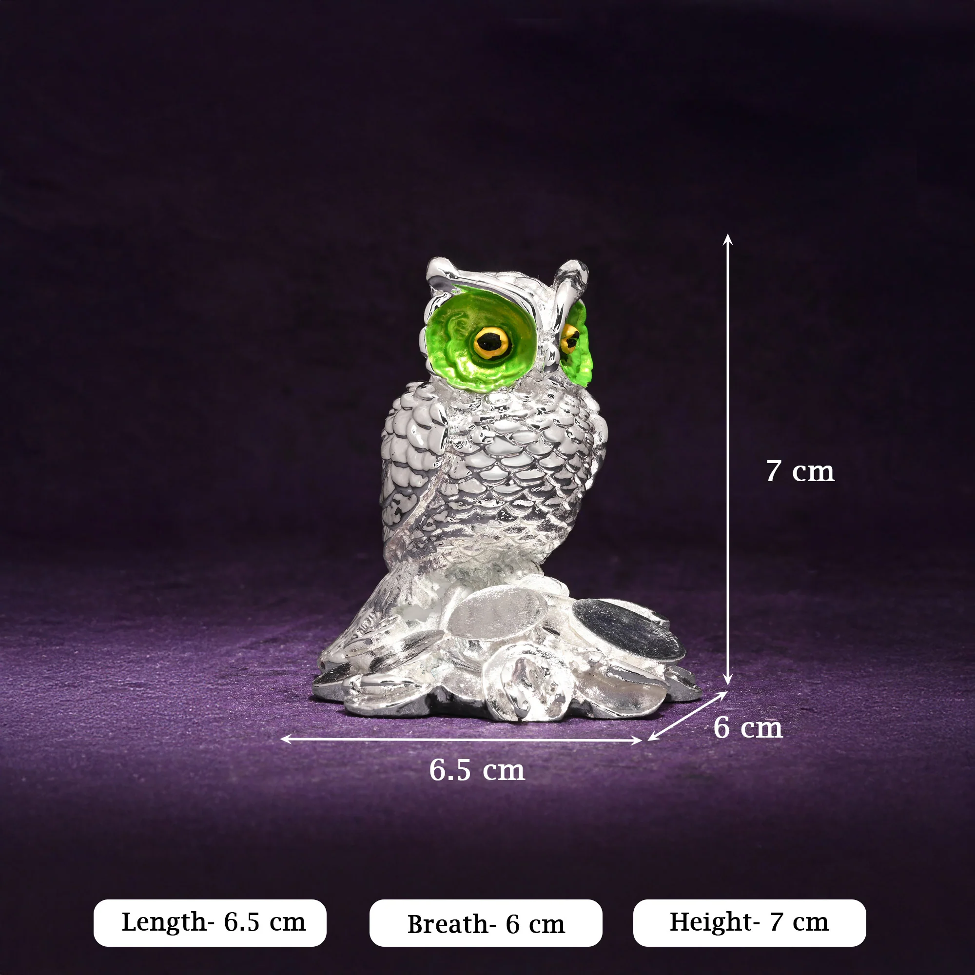 999 Silver Plated Owl Showpiece - Image 5