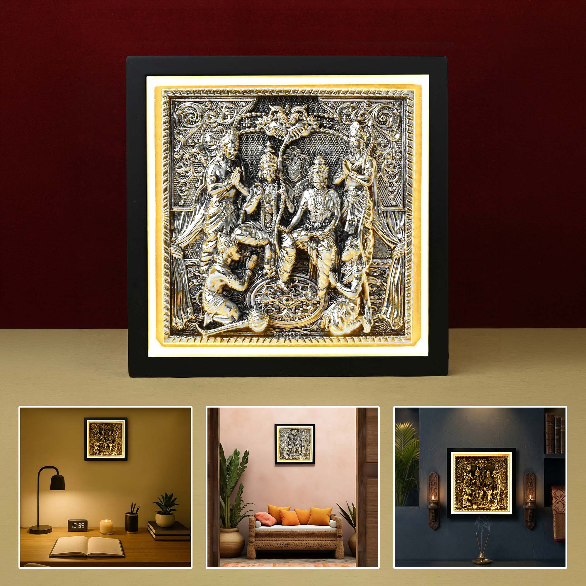 999 Silver Plated Ram Darbar LED Frame - Image 7