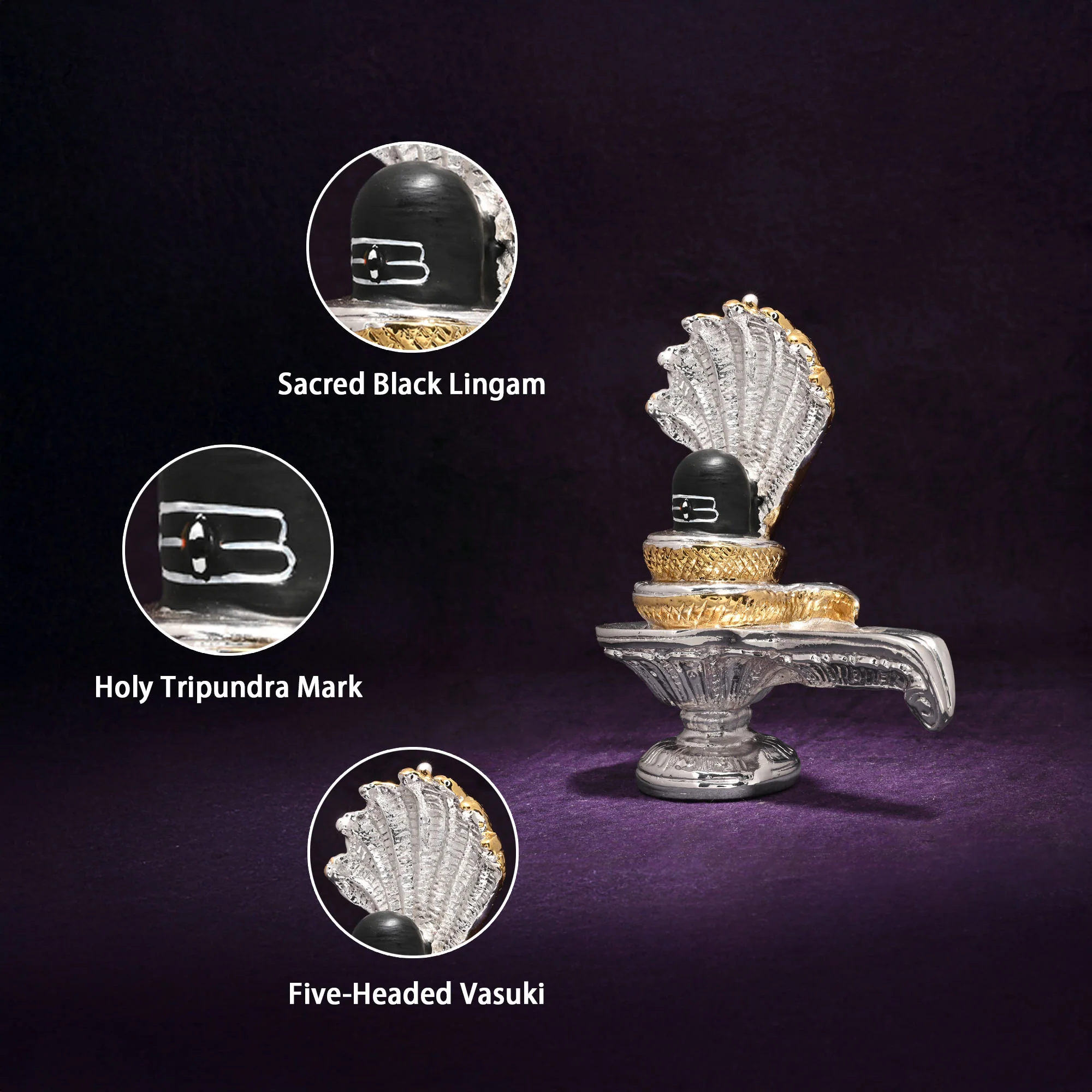 999 Silver Plated Shivling Idol - Image 3