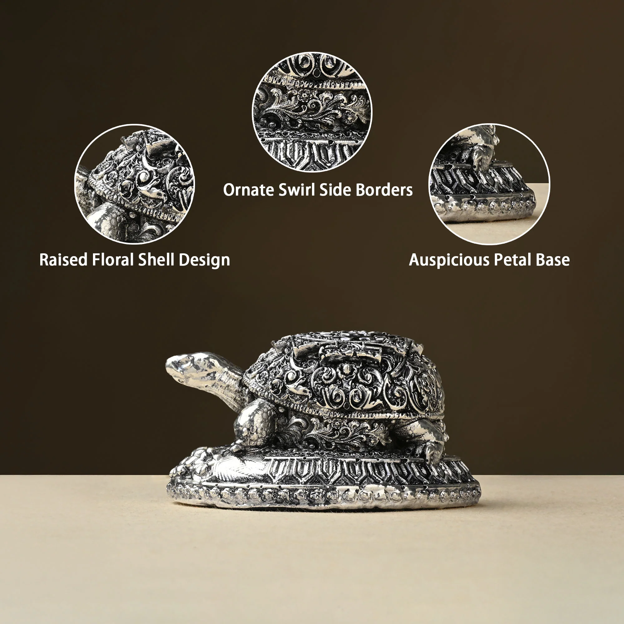 999 Silver Plated Tortoise Idol - Image 3