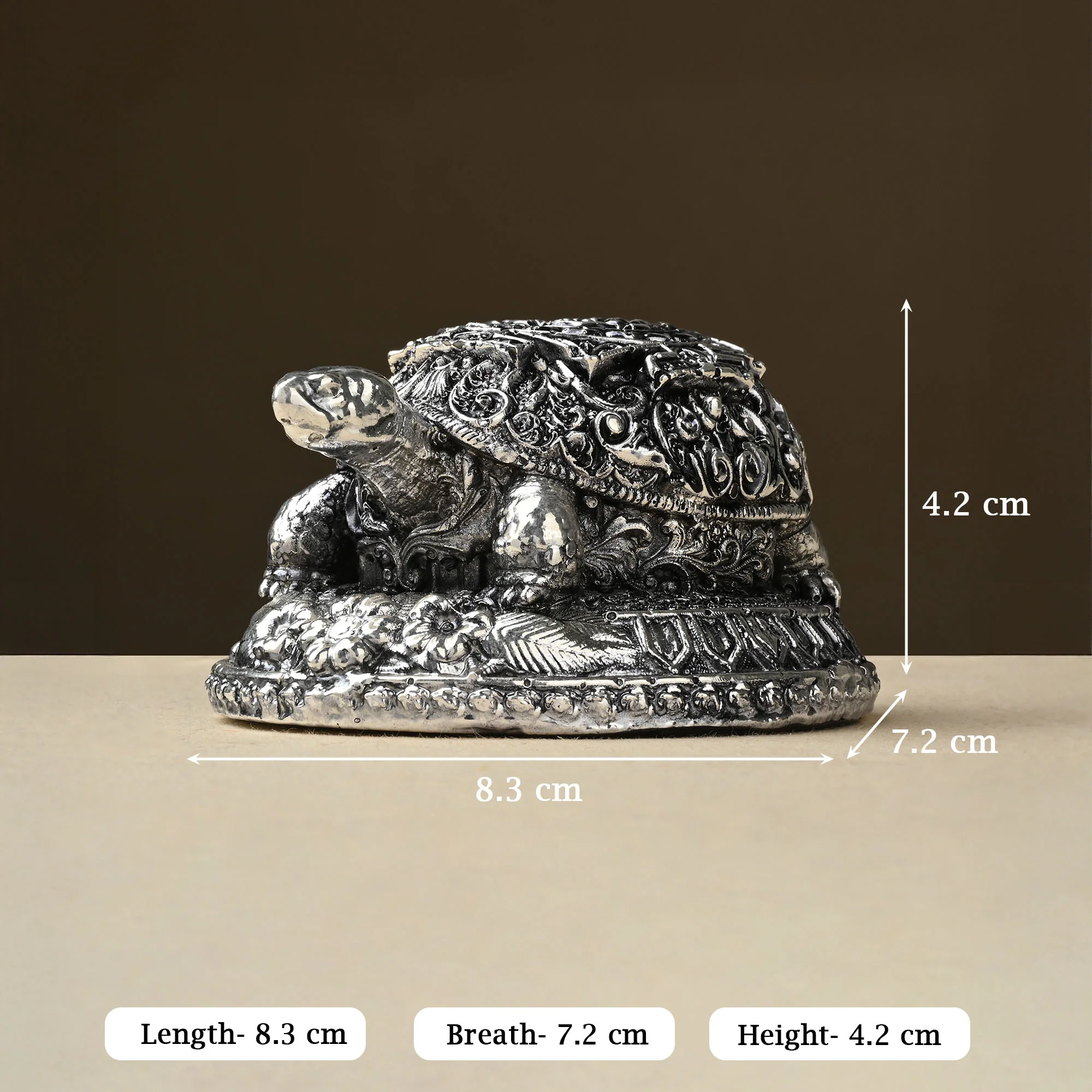 999 Silver Plated Tortoise Idol - Image 5