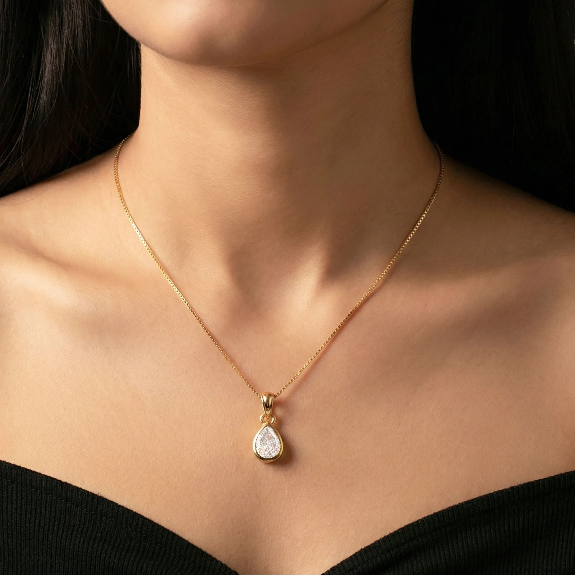 April Birthstone Silver Necklace - Image 6