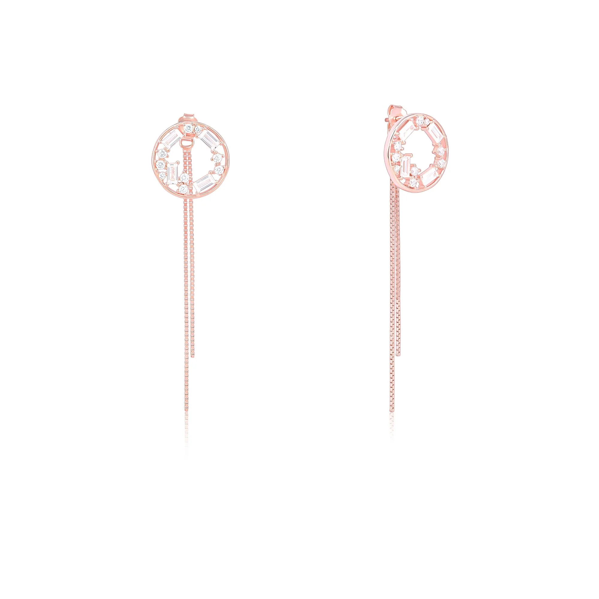 Bead Stone Threader Earrings - Image 2