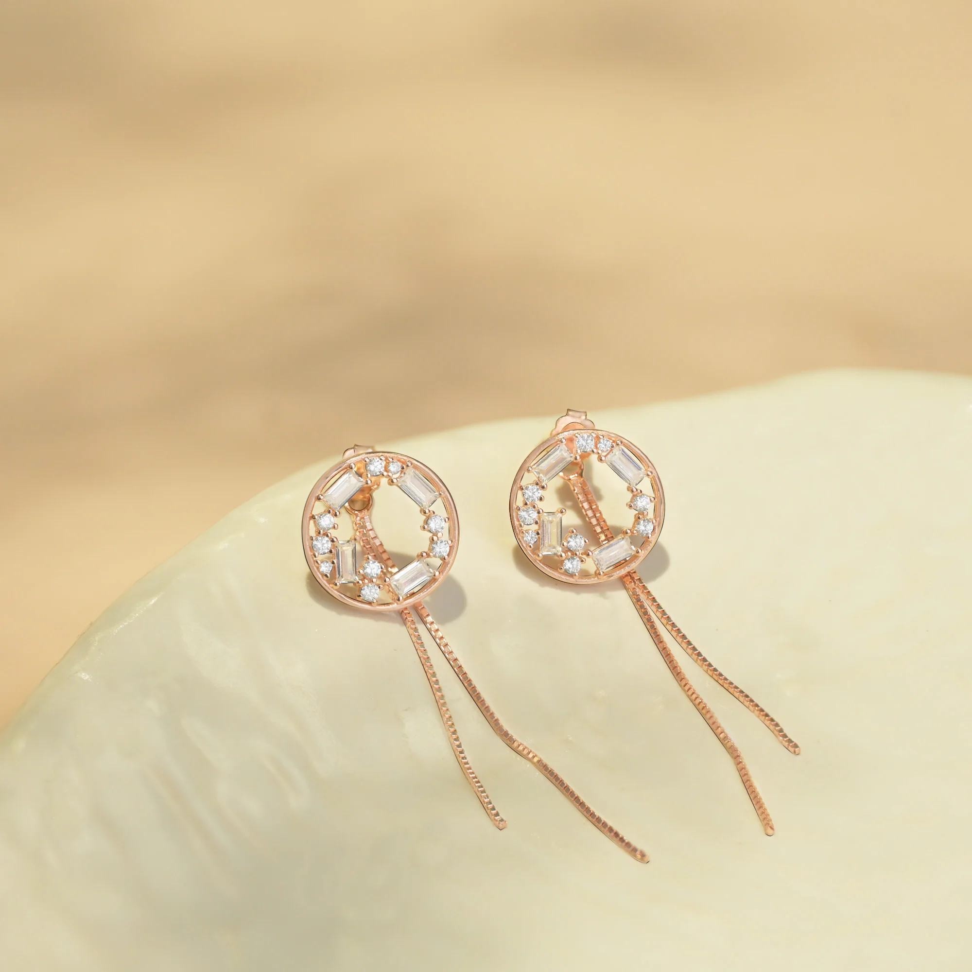 Bead Stone Threader Earrings - Image 3