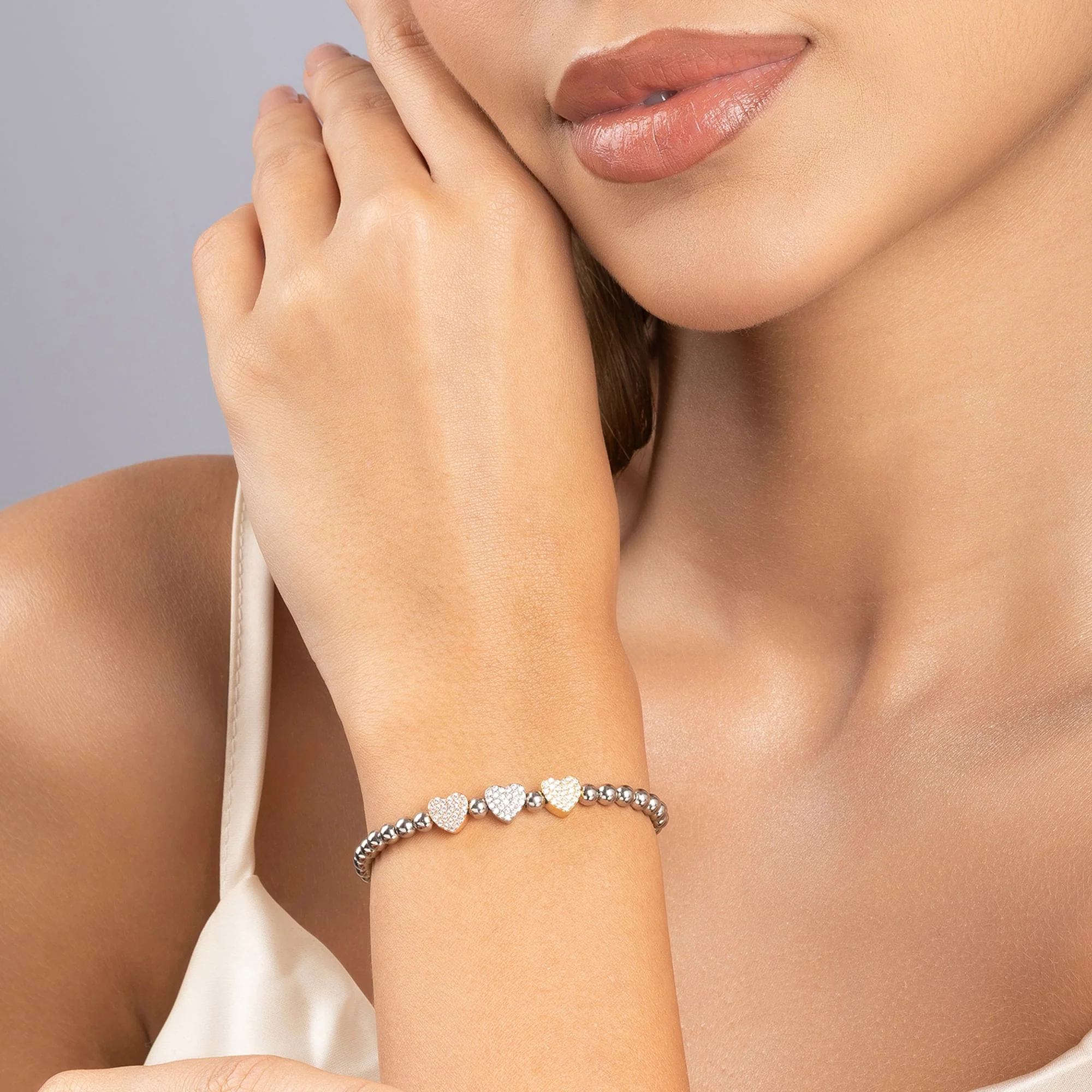 Beaded Charm Silver Bracelet - Image 4