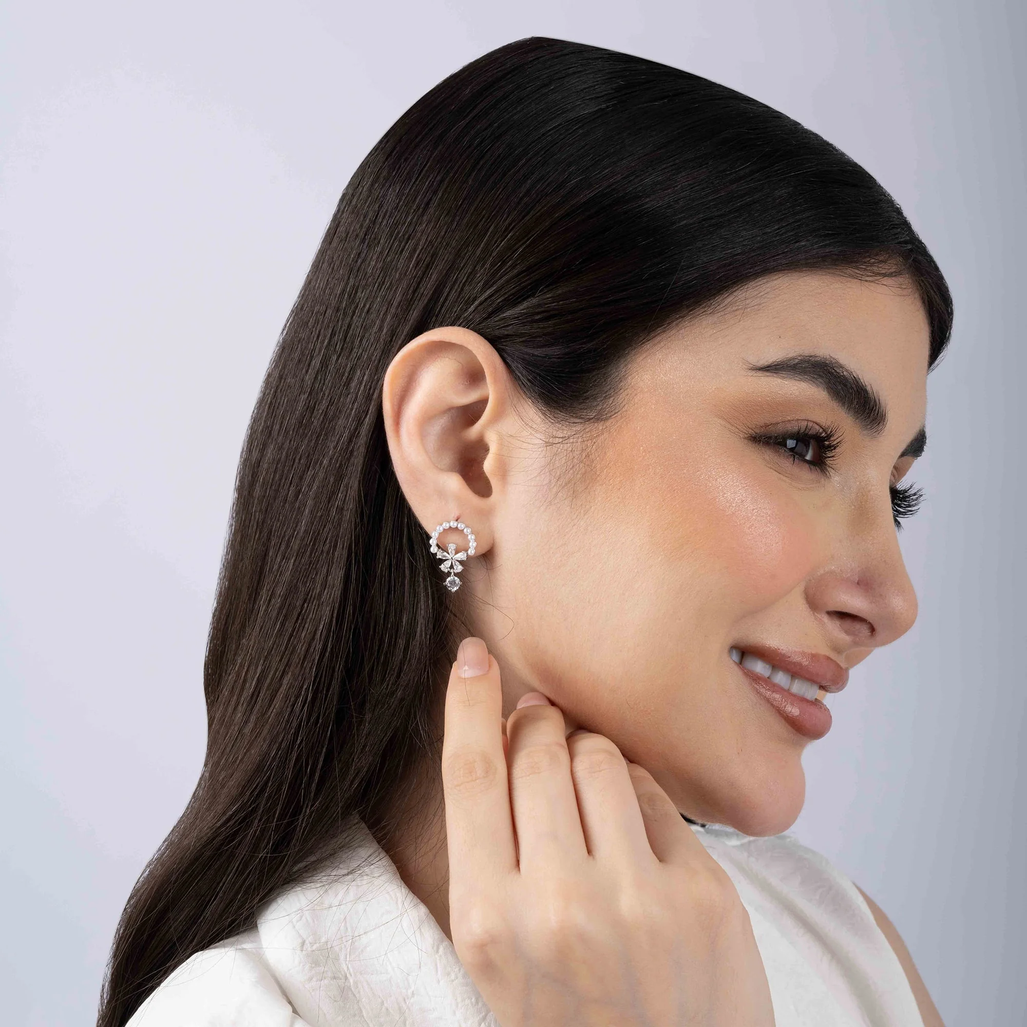 Blossom Arch Drop Earrings - Image 3