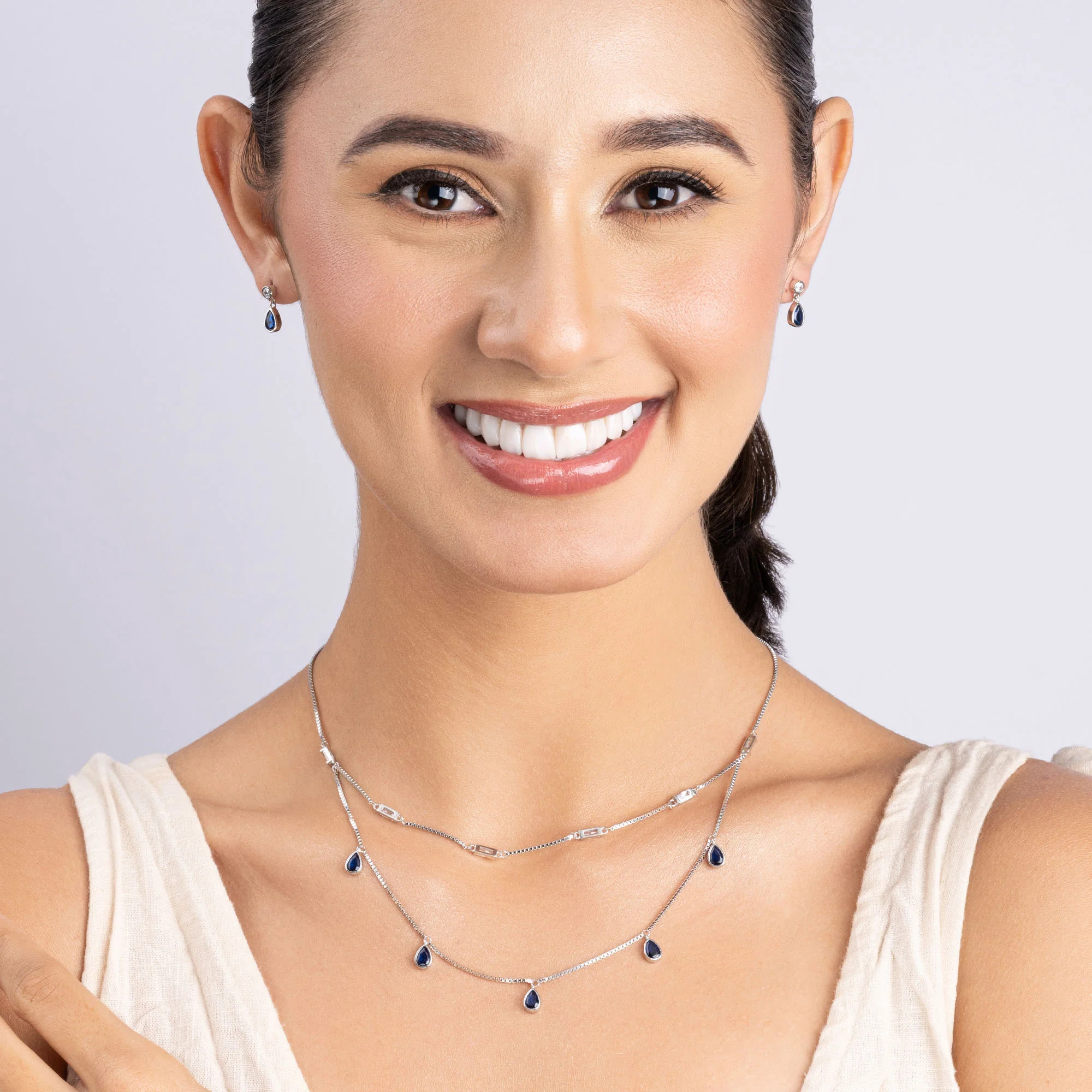 Blue Stone Necklace Set - Image 4