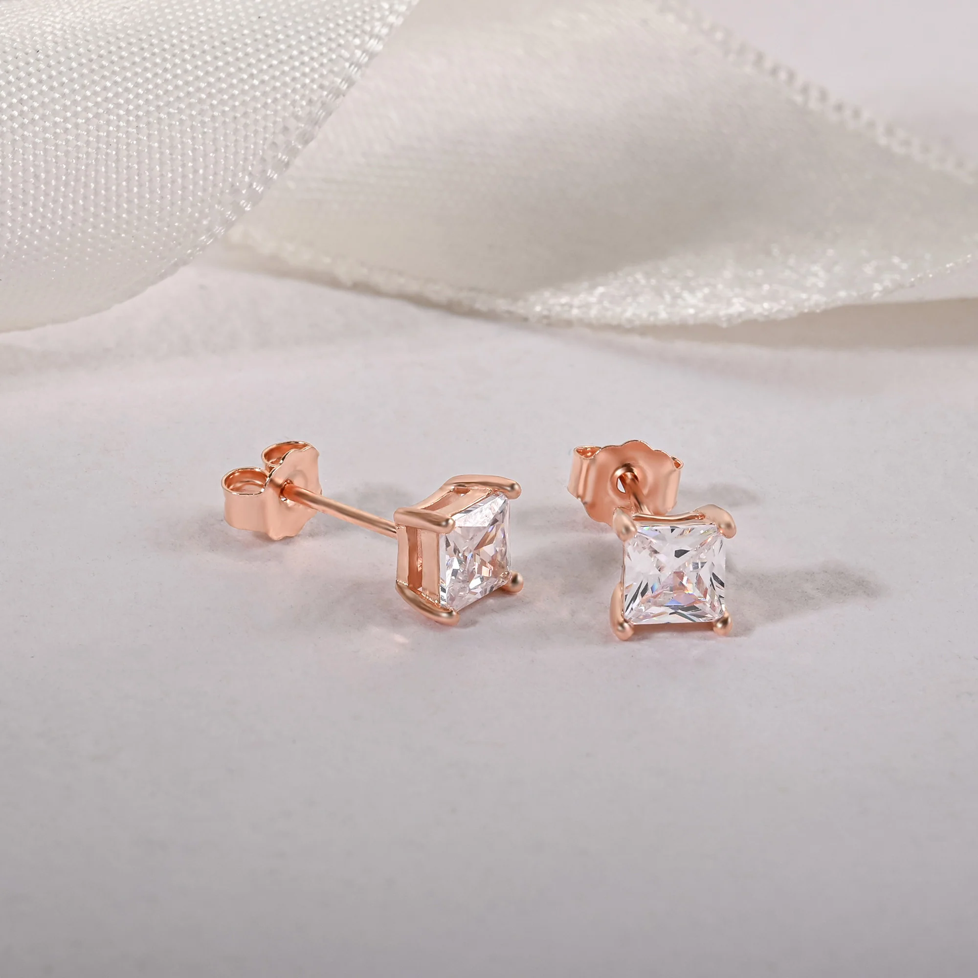 Blush Square Cut Studs - Image 5