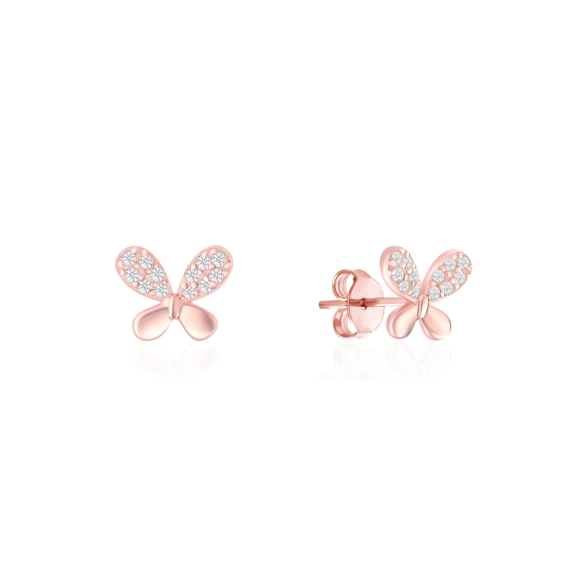 Bow Tie Stud CZ Earrings - Image 2