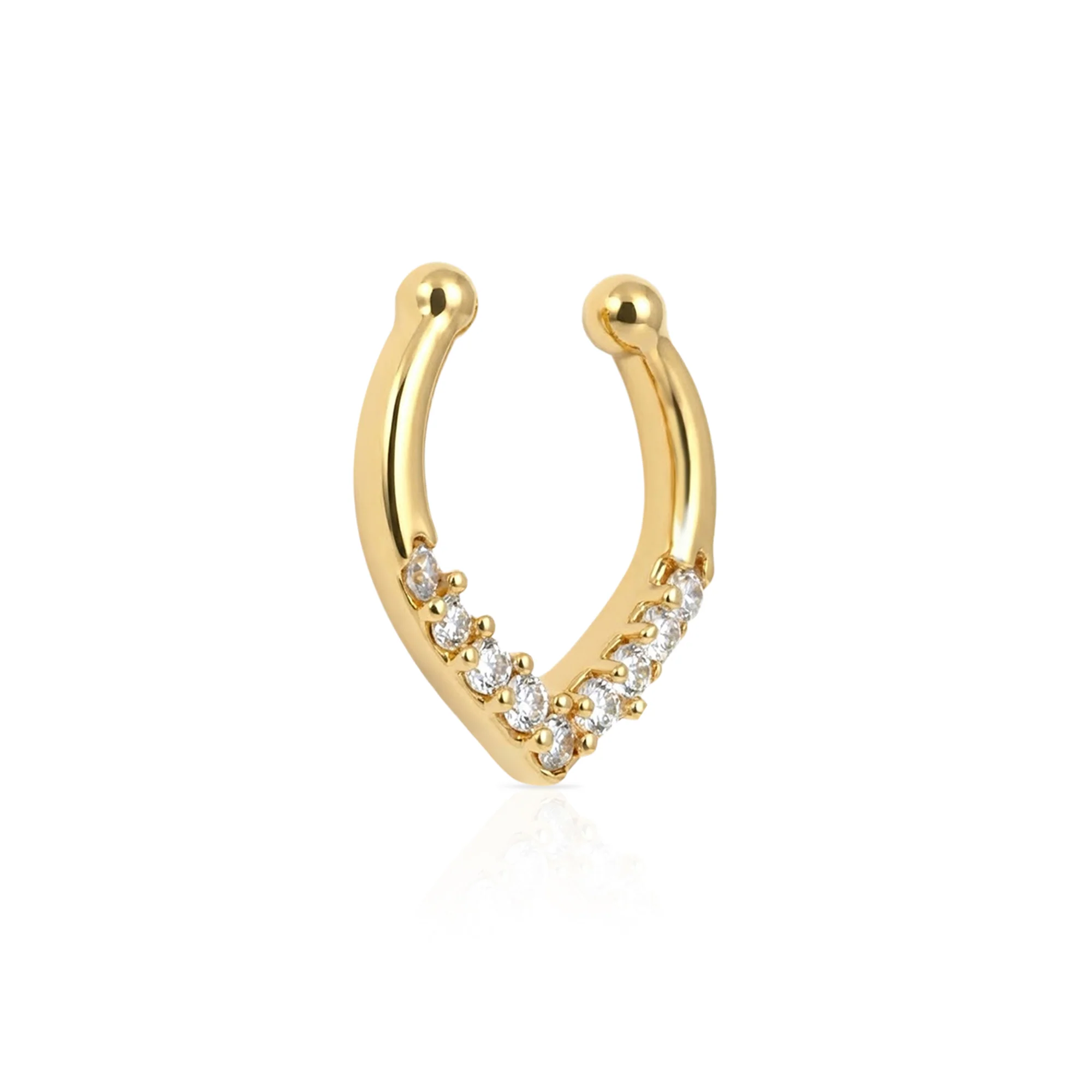 Chevron CZ Septum Nose Ring - Image 4