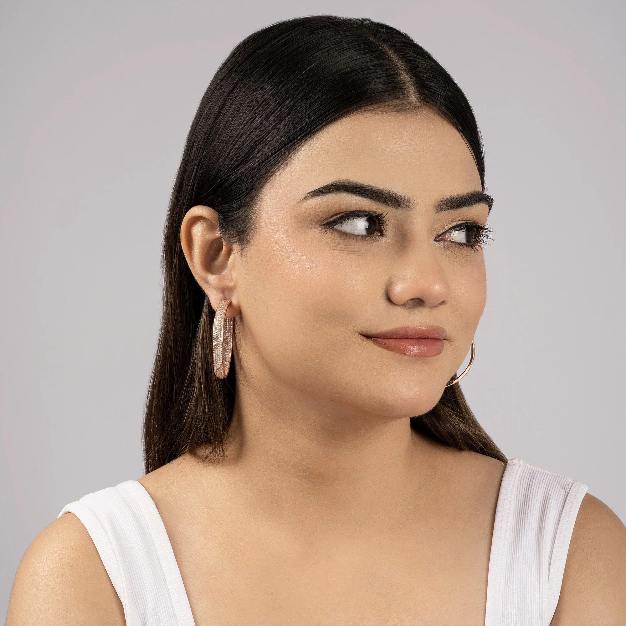 Chunky CZ-Studded Hoops - Image 3