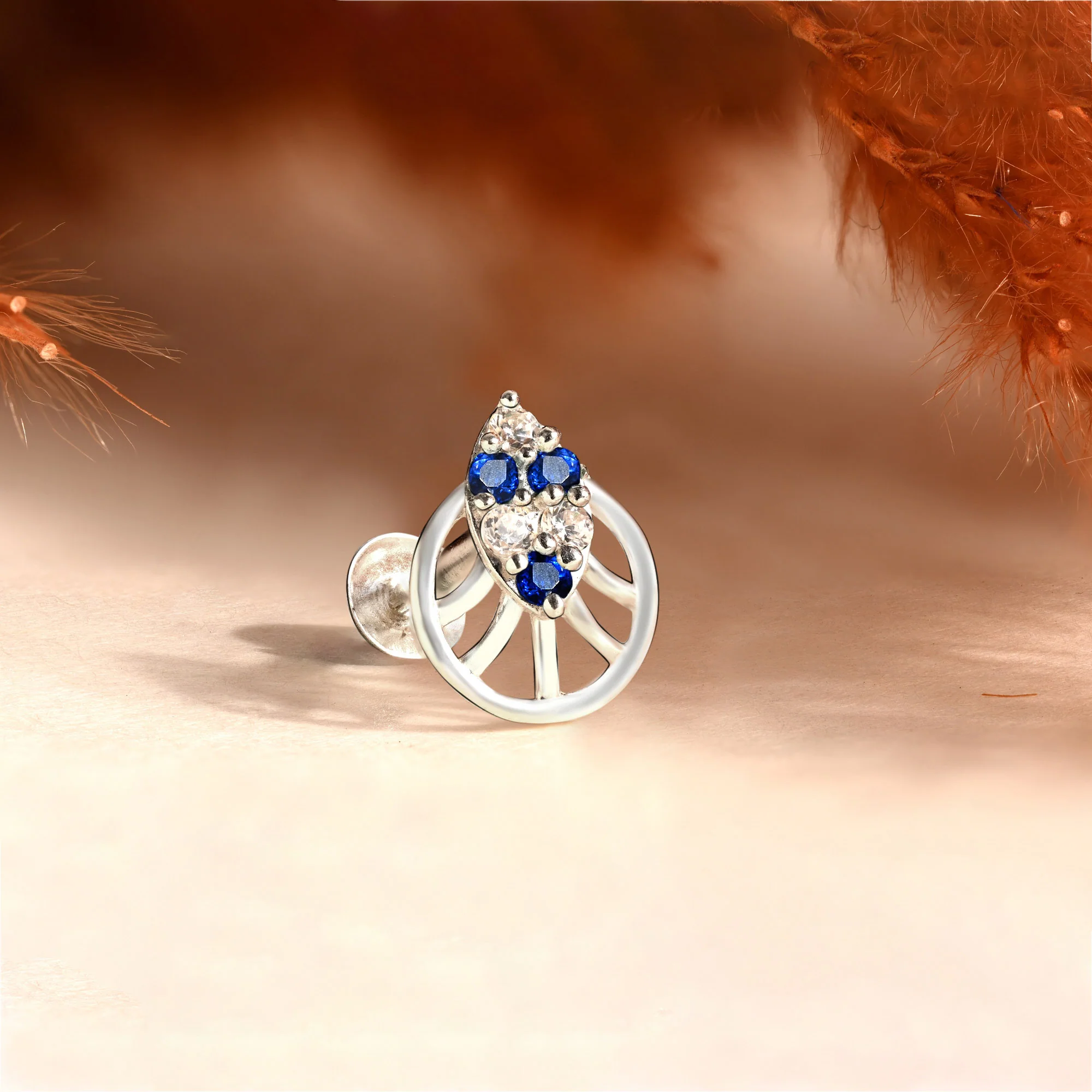 Classic Cluster Silver Nose Pin - Image 9