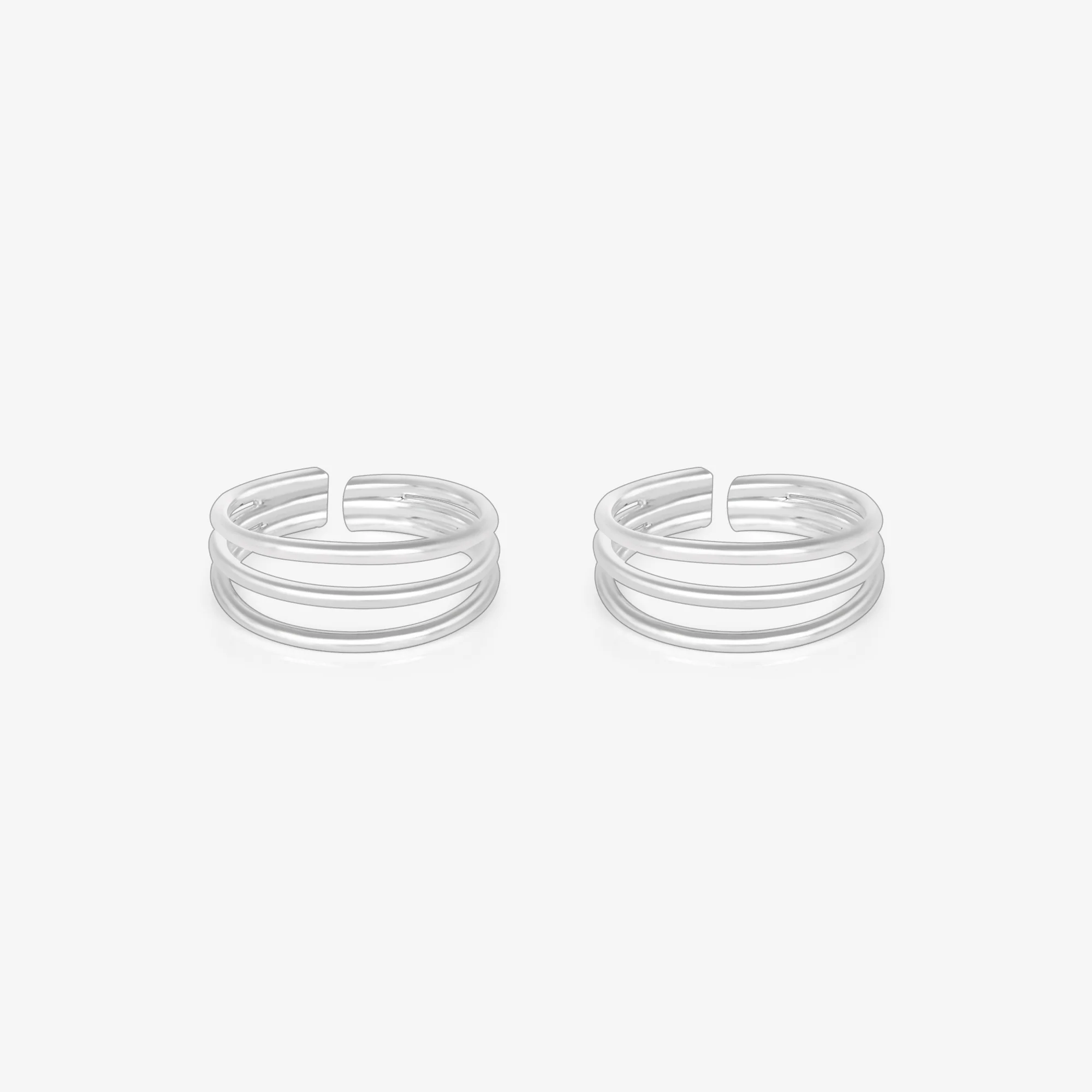 Classic Layered Band Toe Ring - Image 2