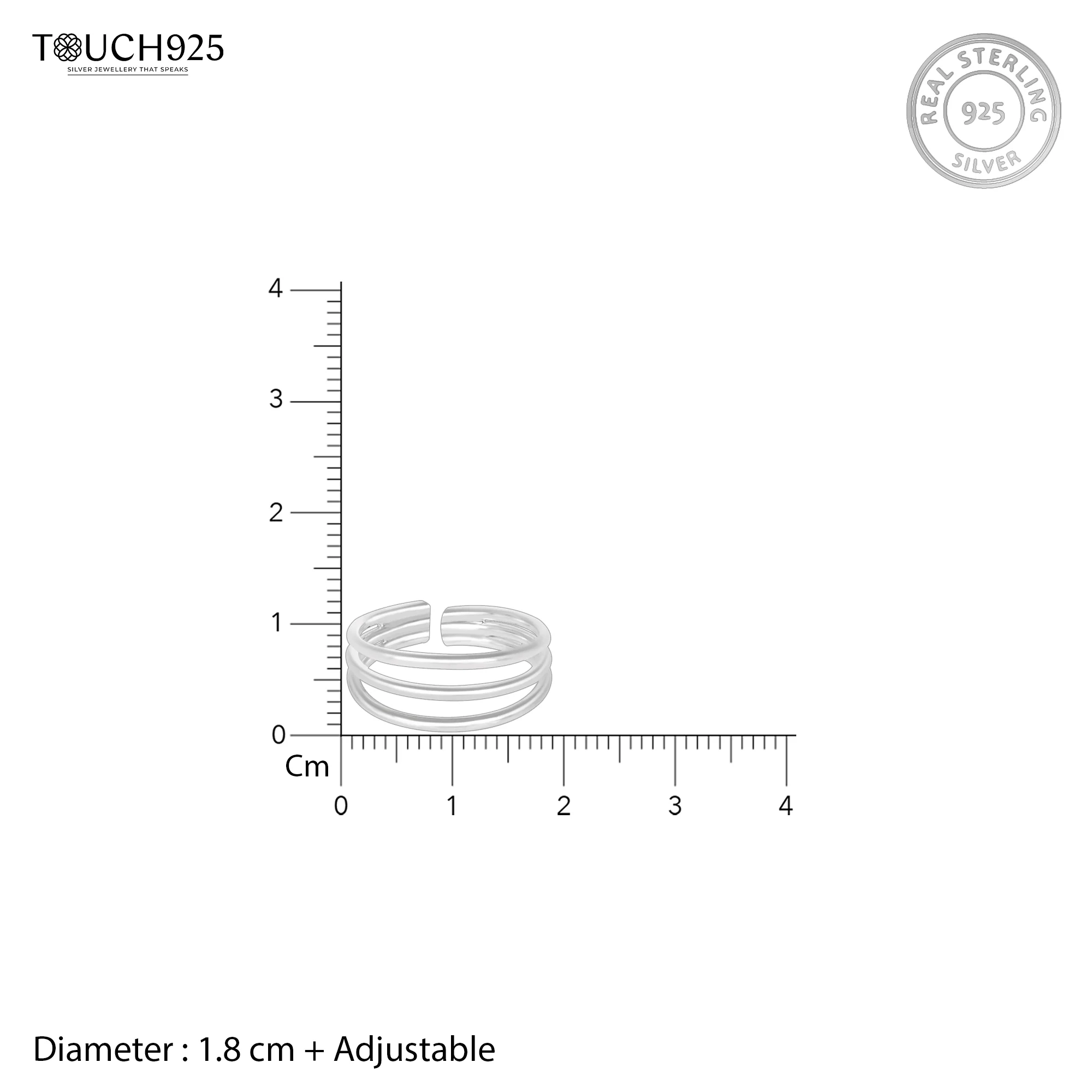 Classic Layered Band Toe Ring - Image 6