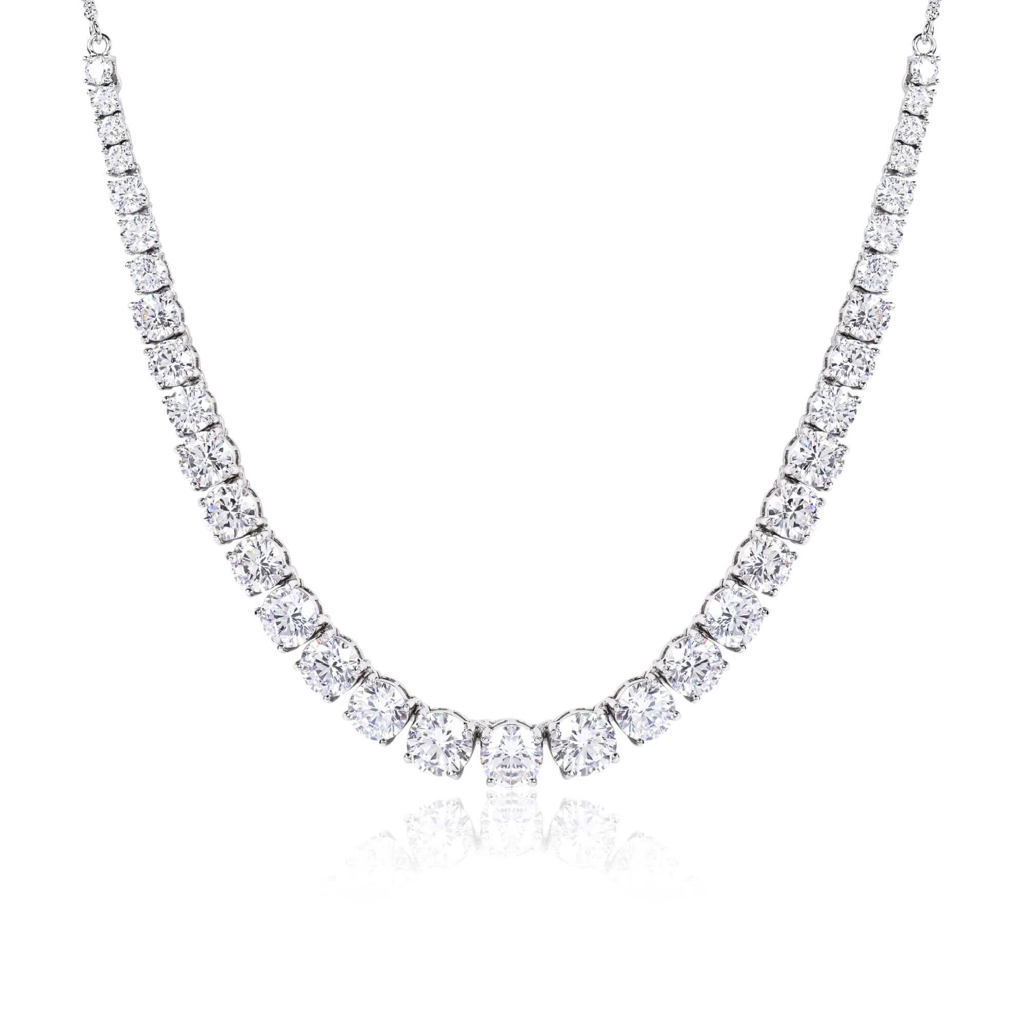 Classic Tennis Silver Necklace Set - Image 6
