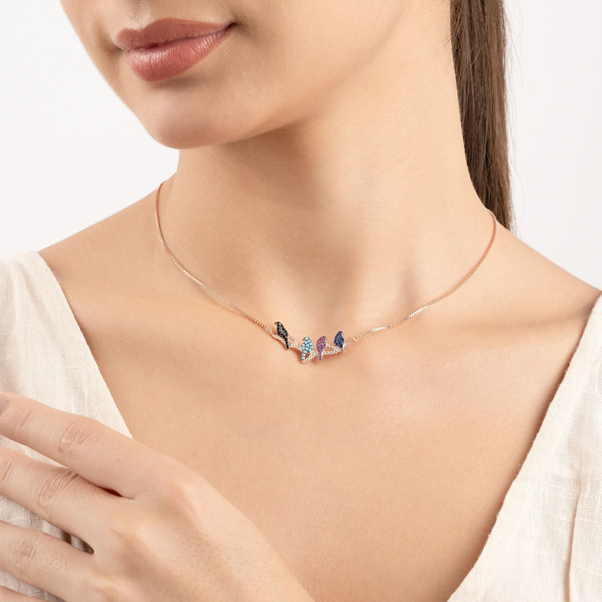 Colorful Bird Charm Necklace - Image 5