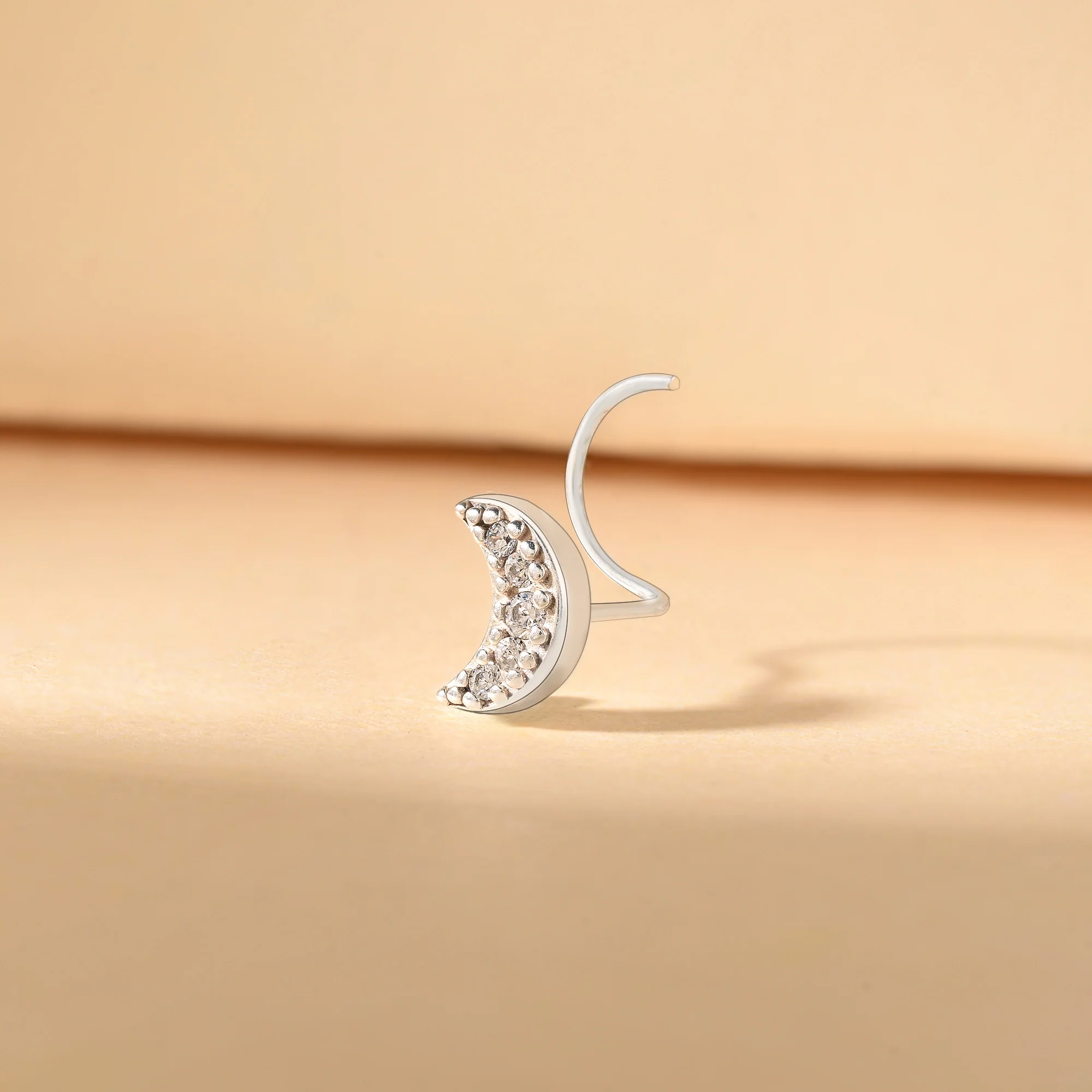 Crescent Glow Nose Pin