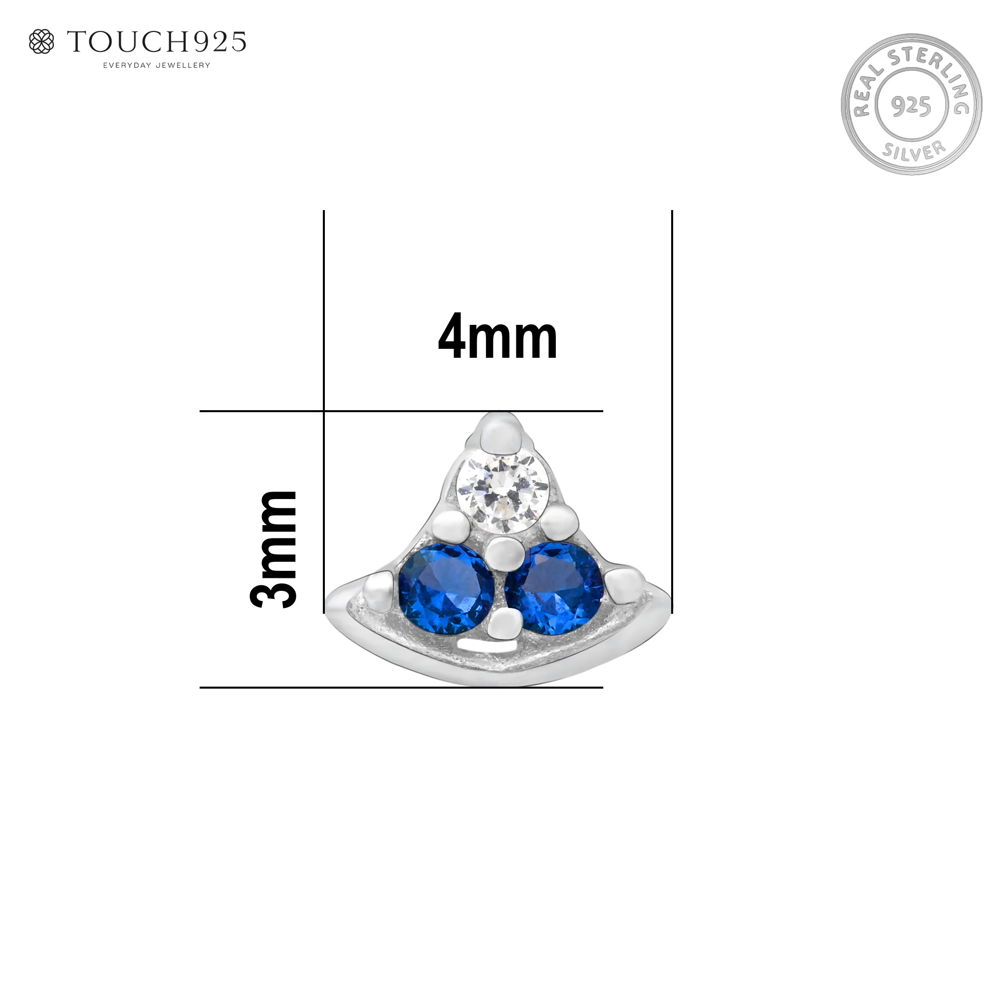 Crescent Sparkle Silver Nose Pin - Image 18