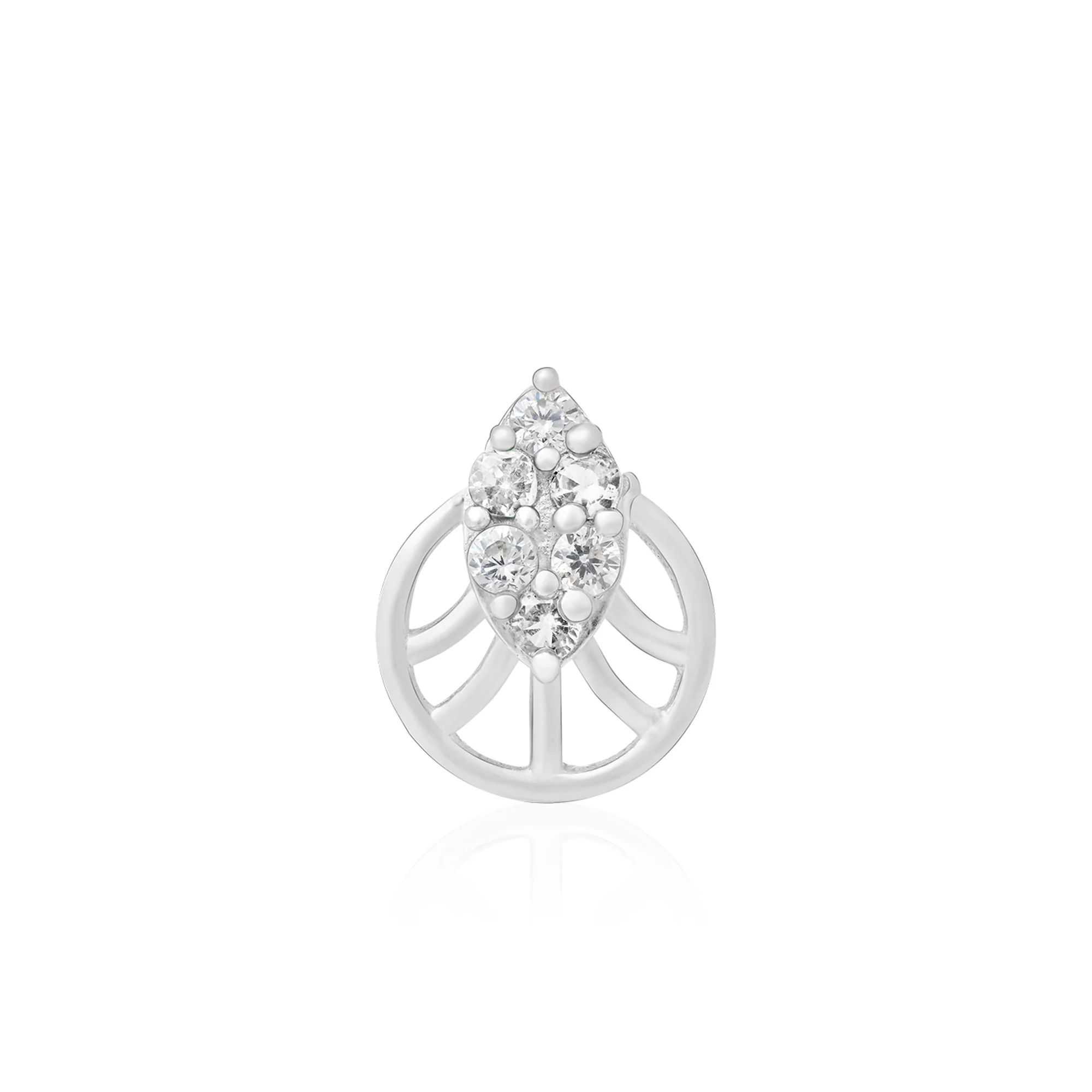 Crest Cluster Silver Nose Pin - Image 15