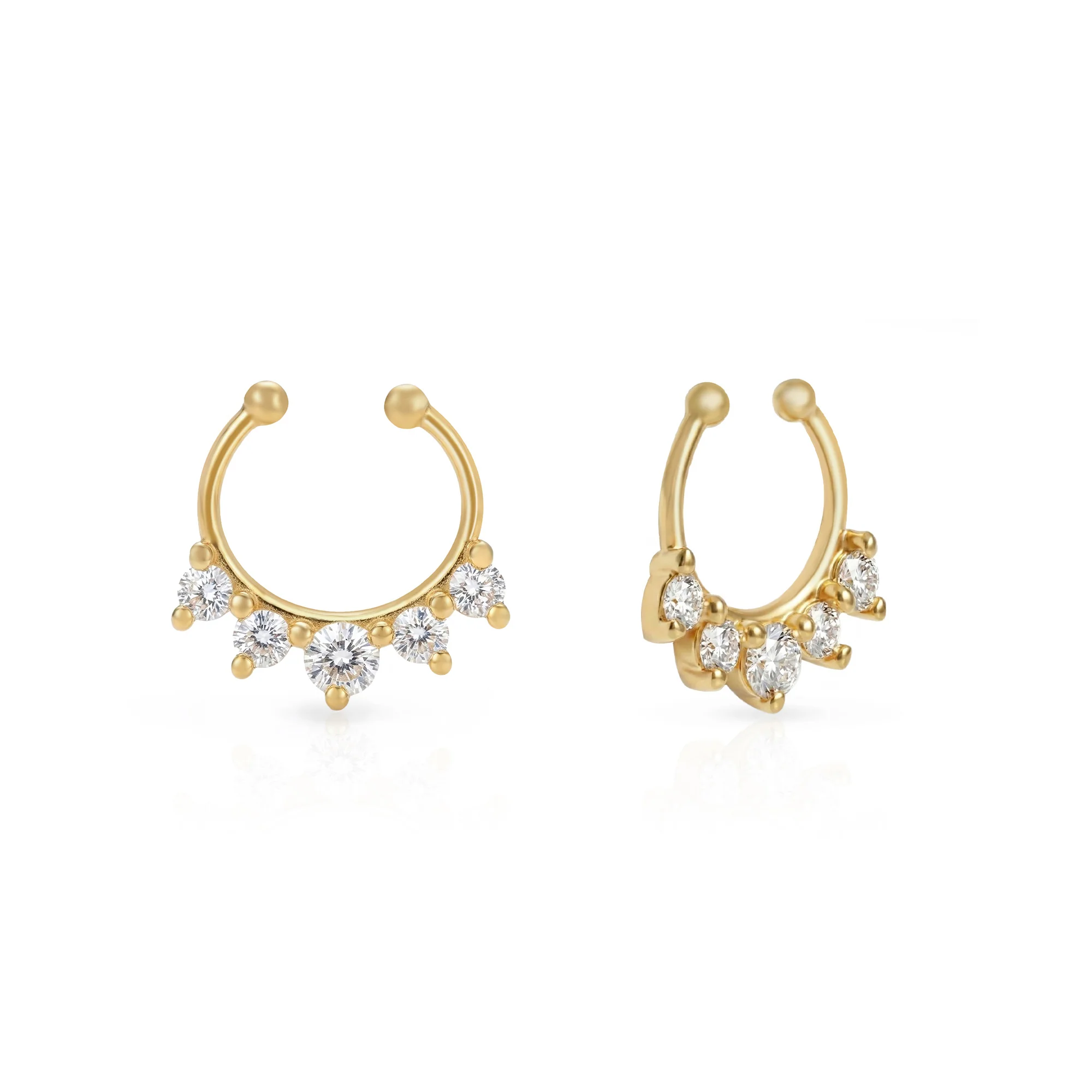 Crown CZ Septum Nose Ring - Image 6