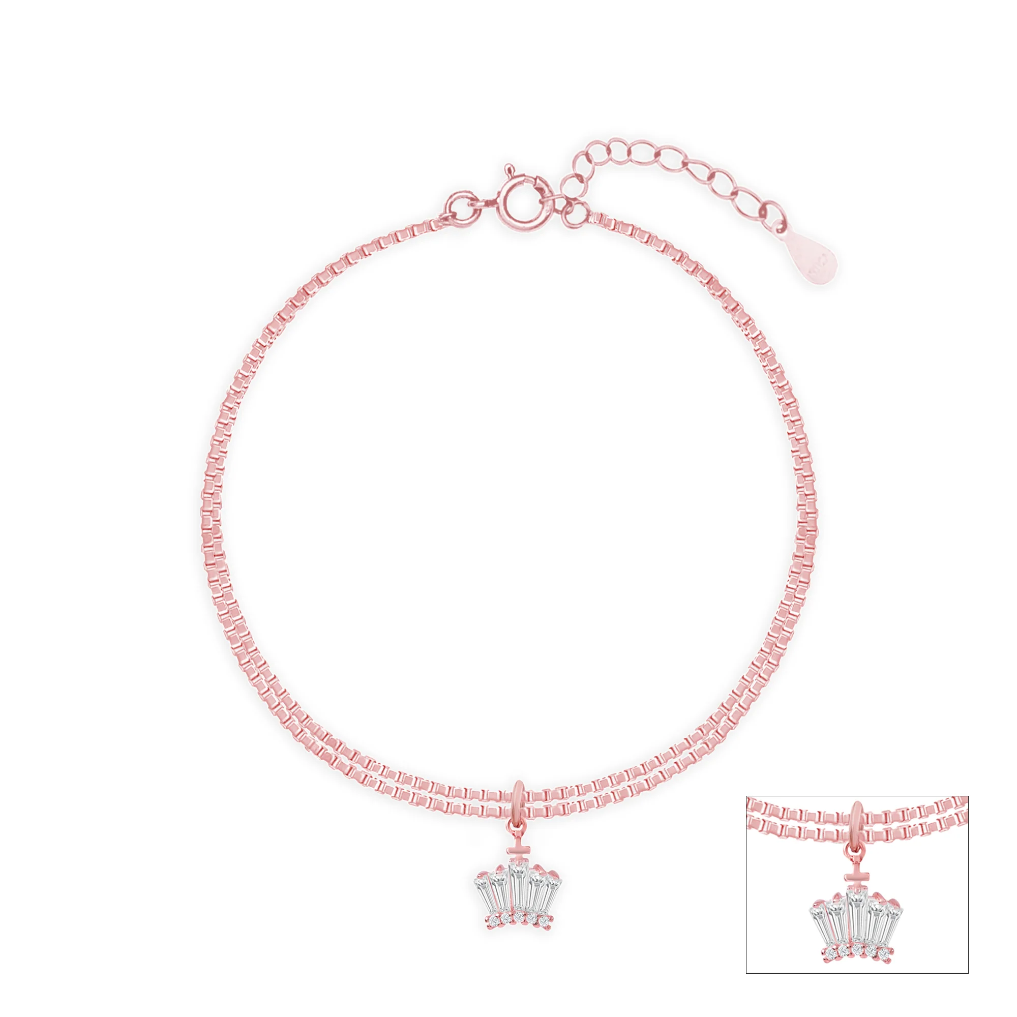 Crystal Flare Silver Anklet - Image 10