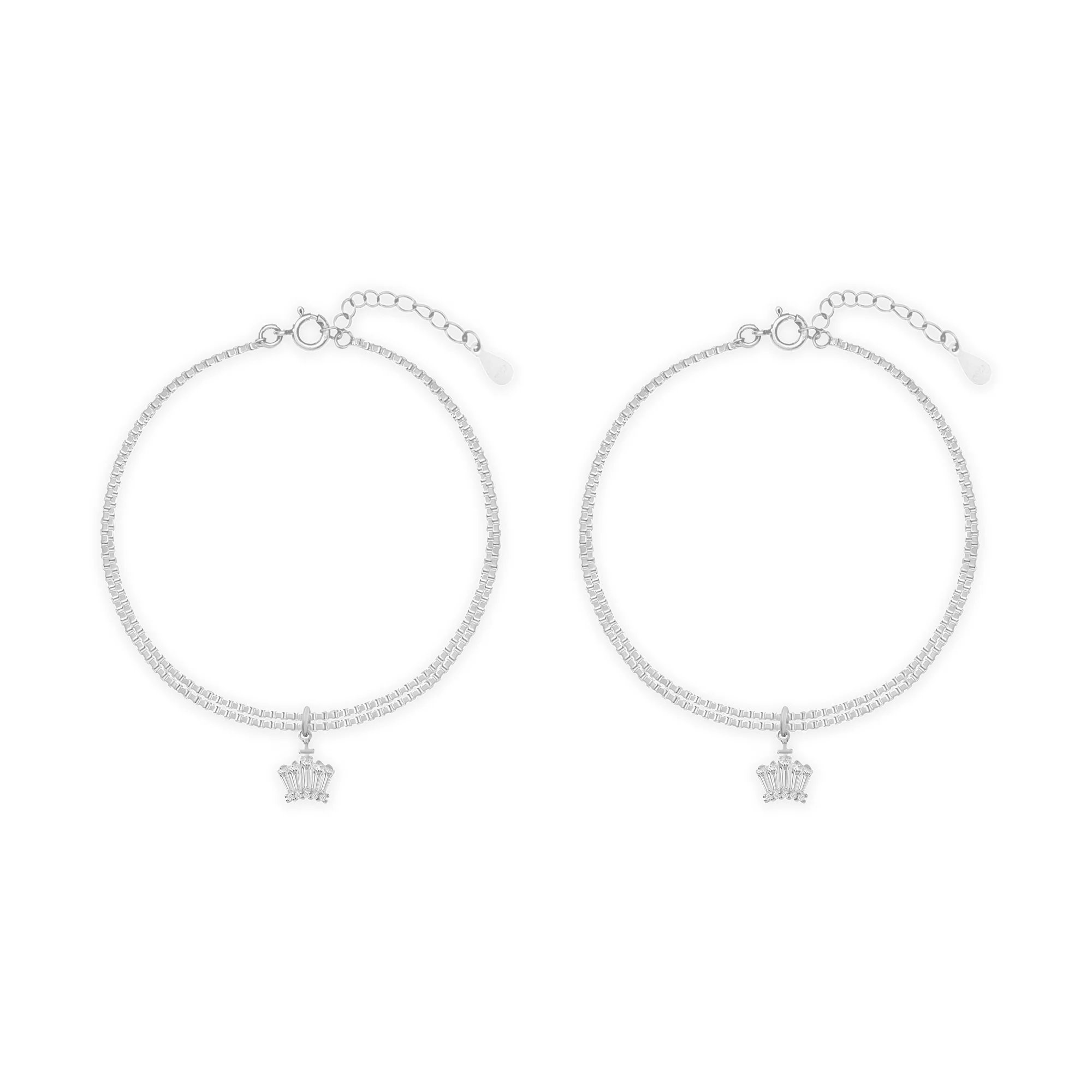 Crystal Flare Silver Anklet - Image 5