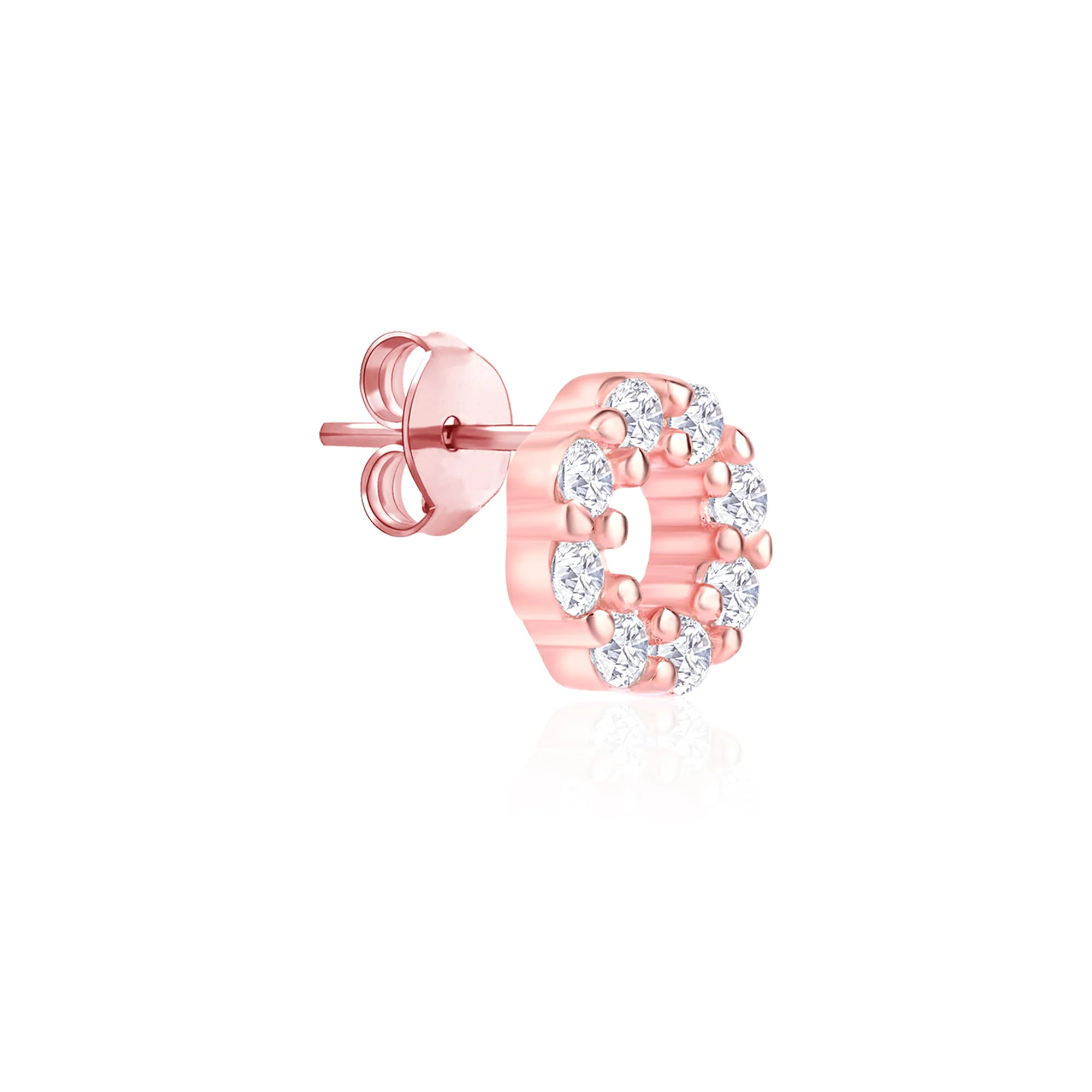 CZ Circle Stud Earrings - Image 6