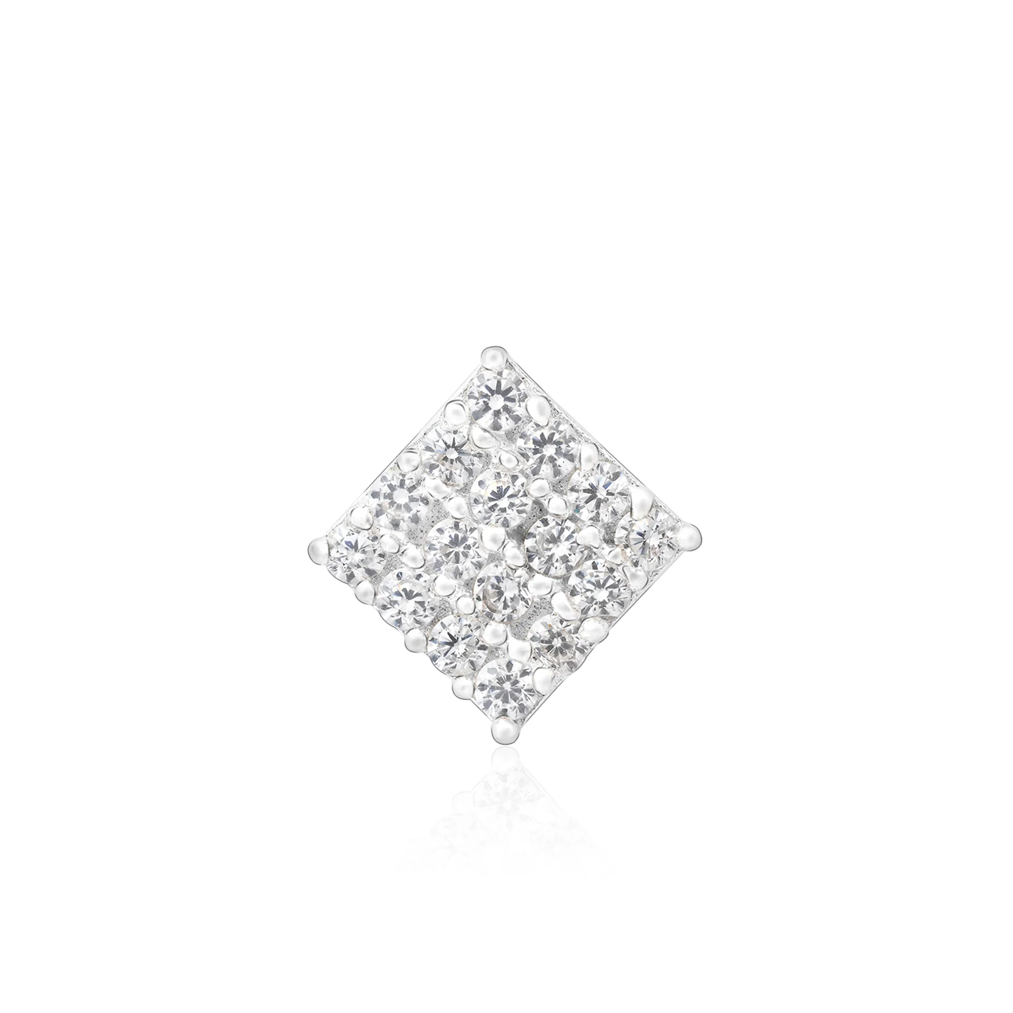 Diamond Cluster Silver Nose Pin - Image 4