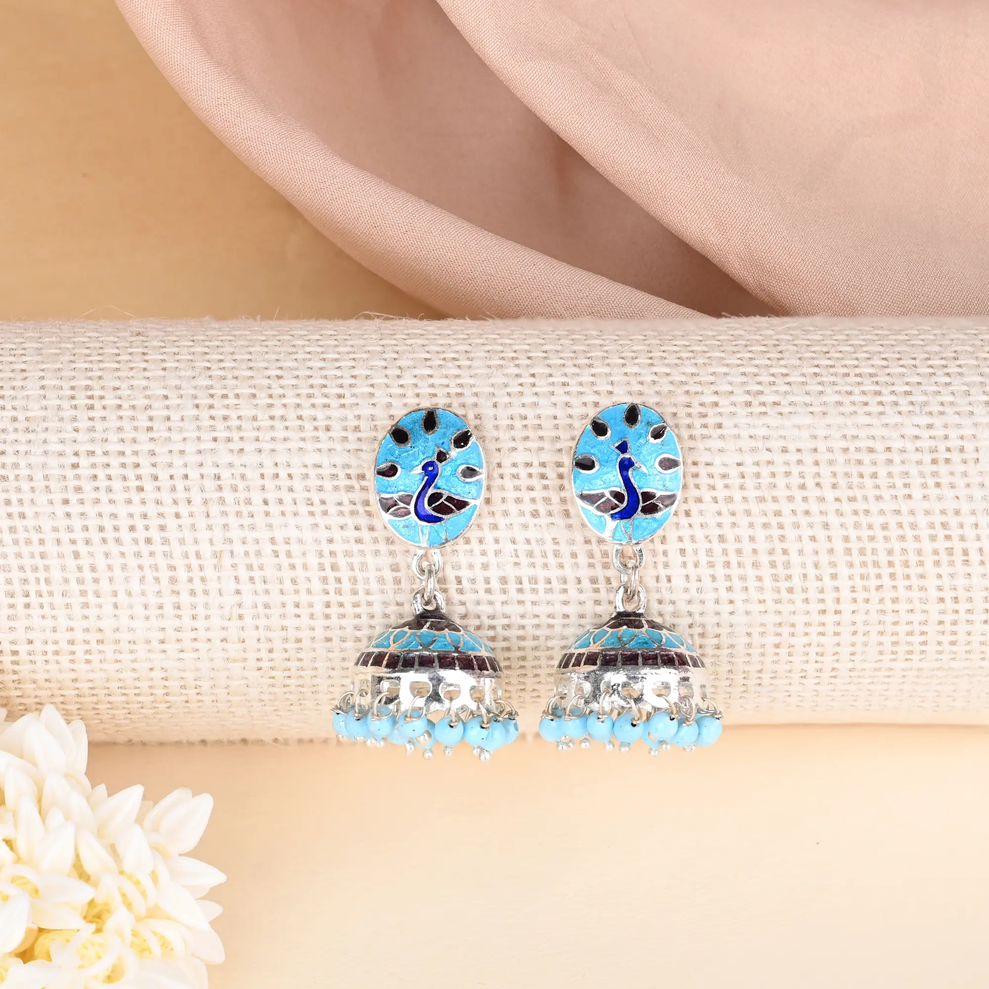 Elegant Peacock Jhumka - Image 3