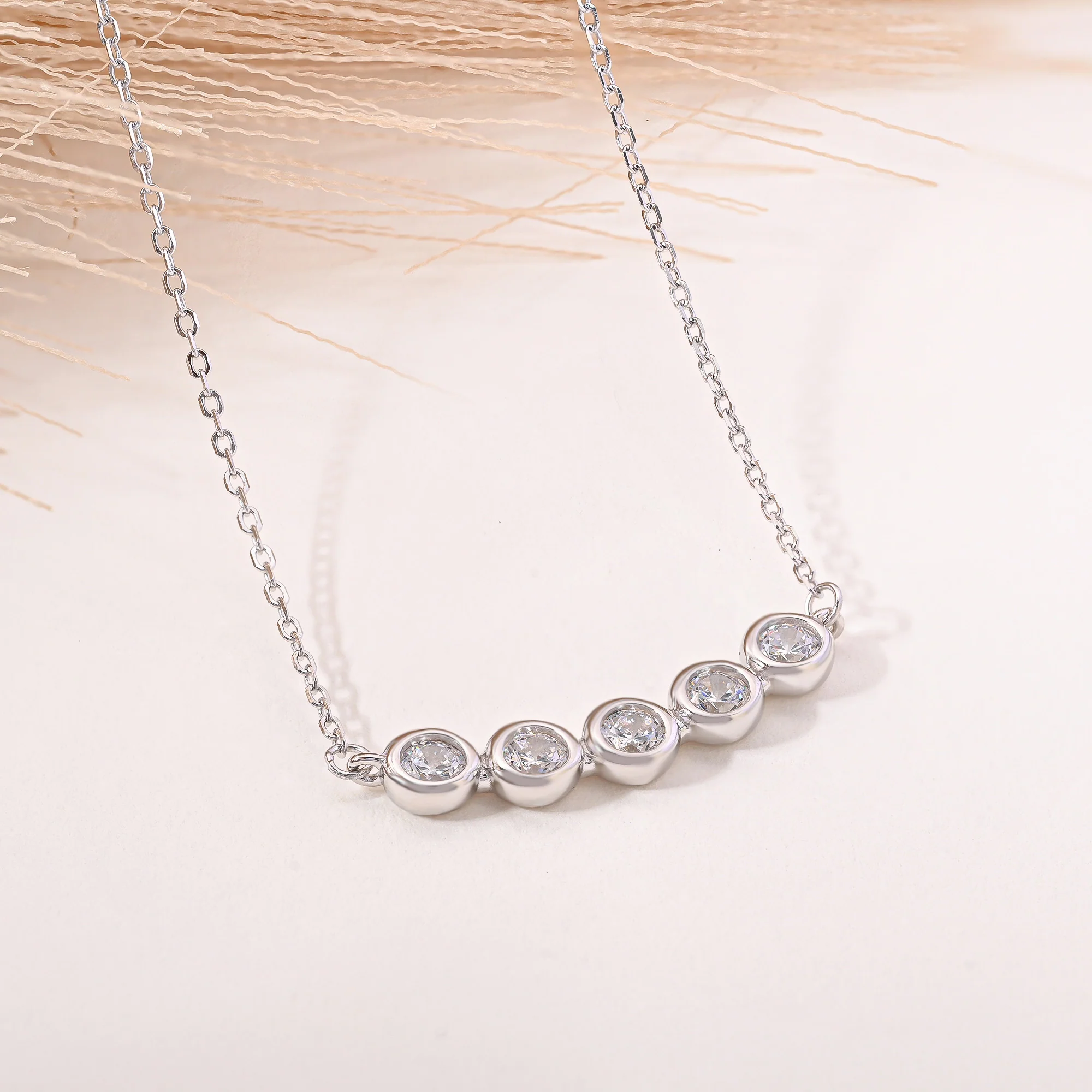 Five Stone Bar Necklace