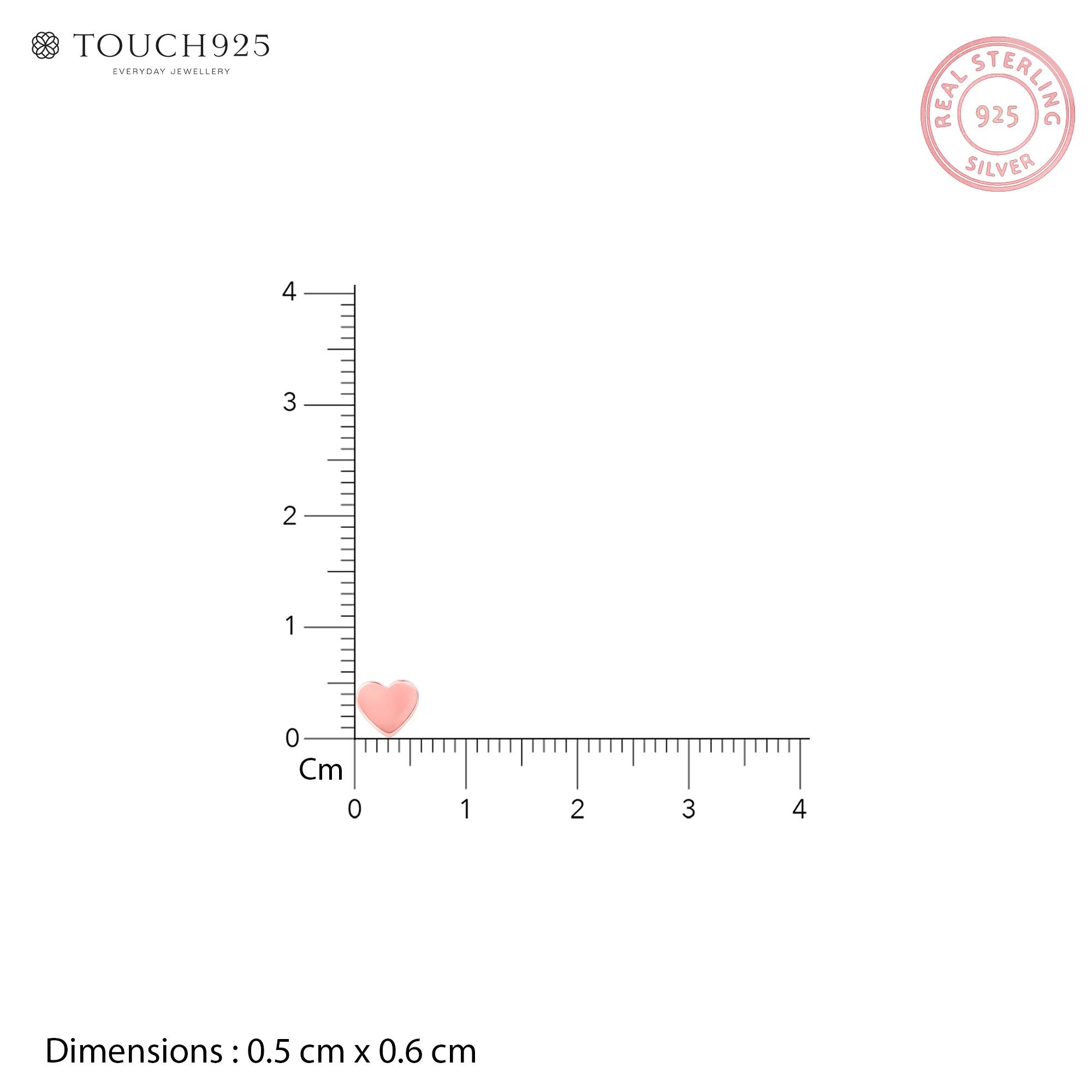 Flat Heart Stud Earring - Image 7