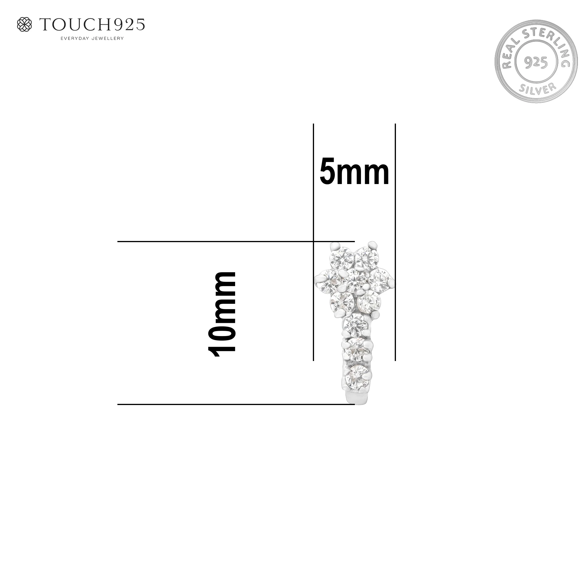 Floral Drop Silver Nose Pin - Image 6