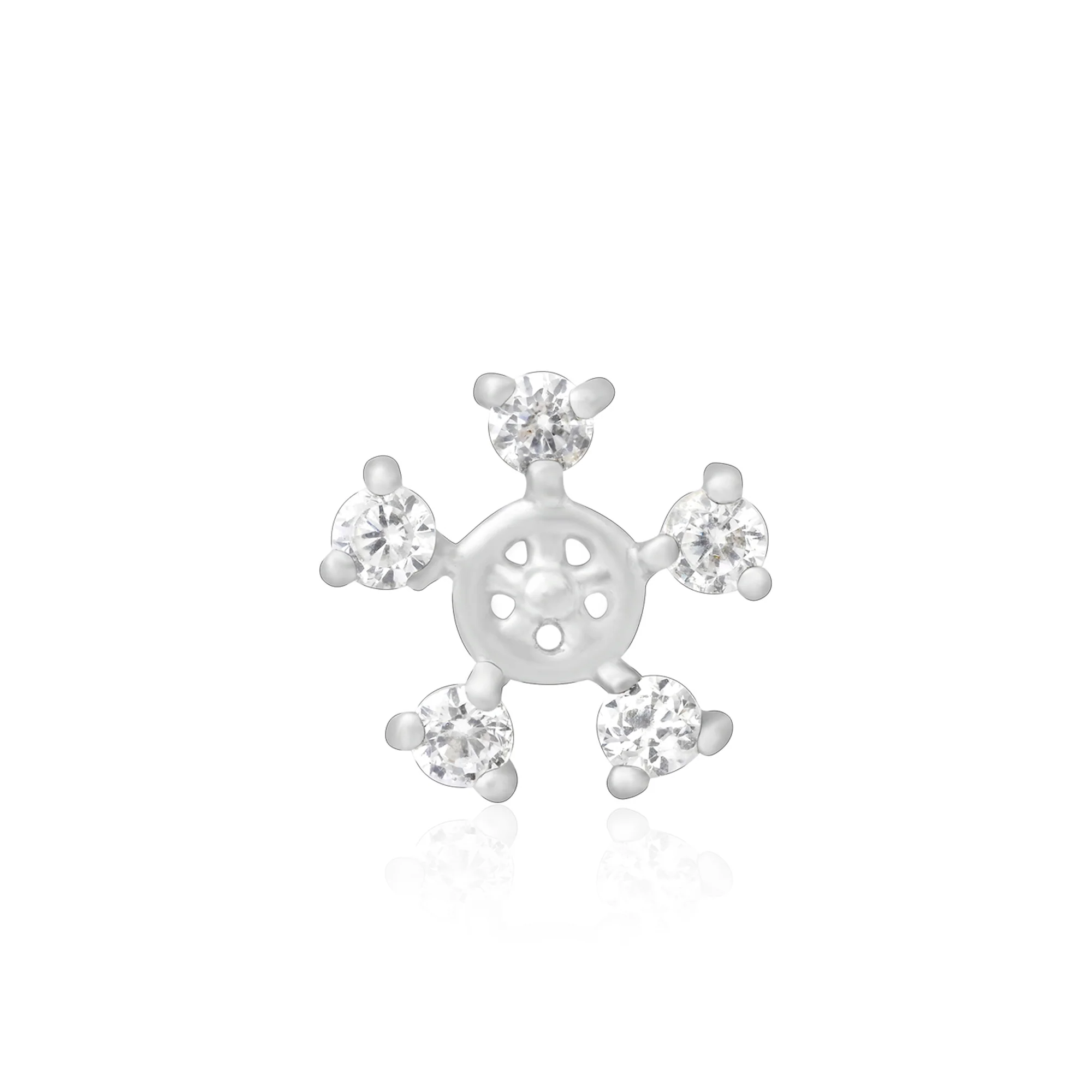 Floral Orbit Silver Nose Pin - Image 5