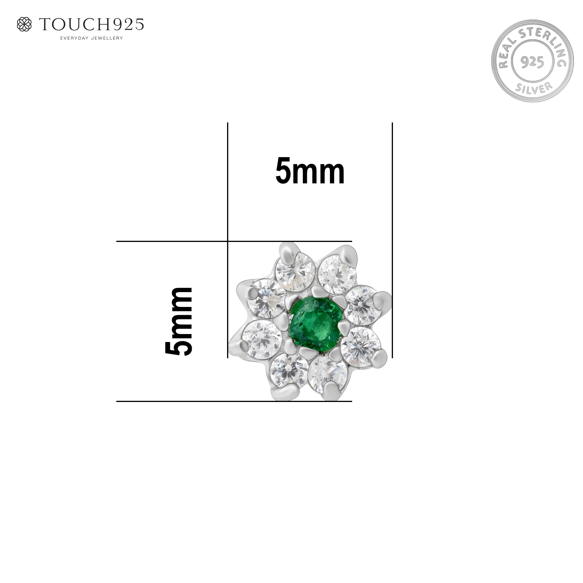 Flower Shape Silver Nose Pin - Image 6