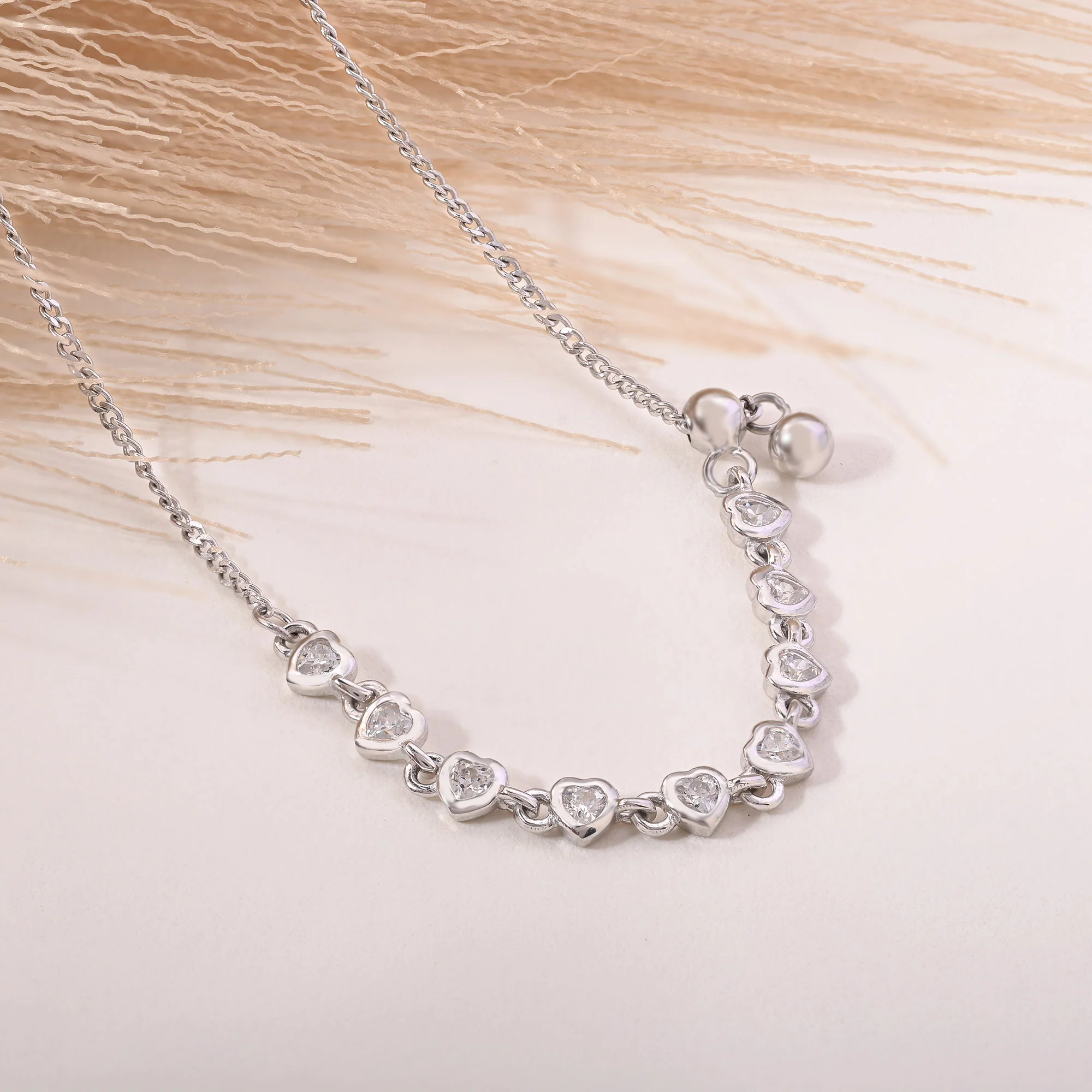 Heart Link Stone Necklace - Image 5