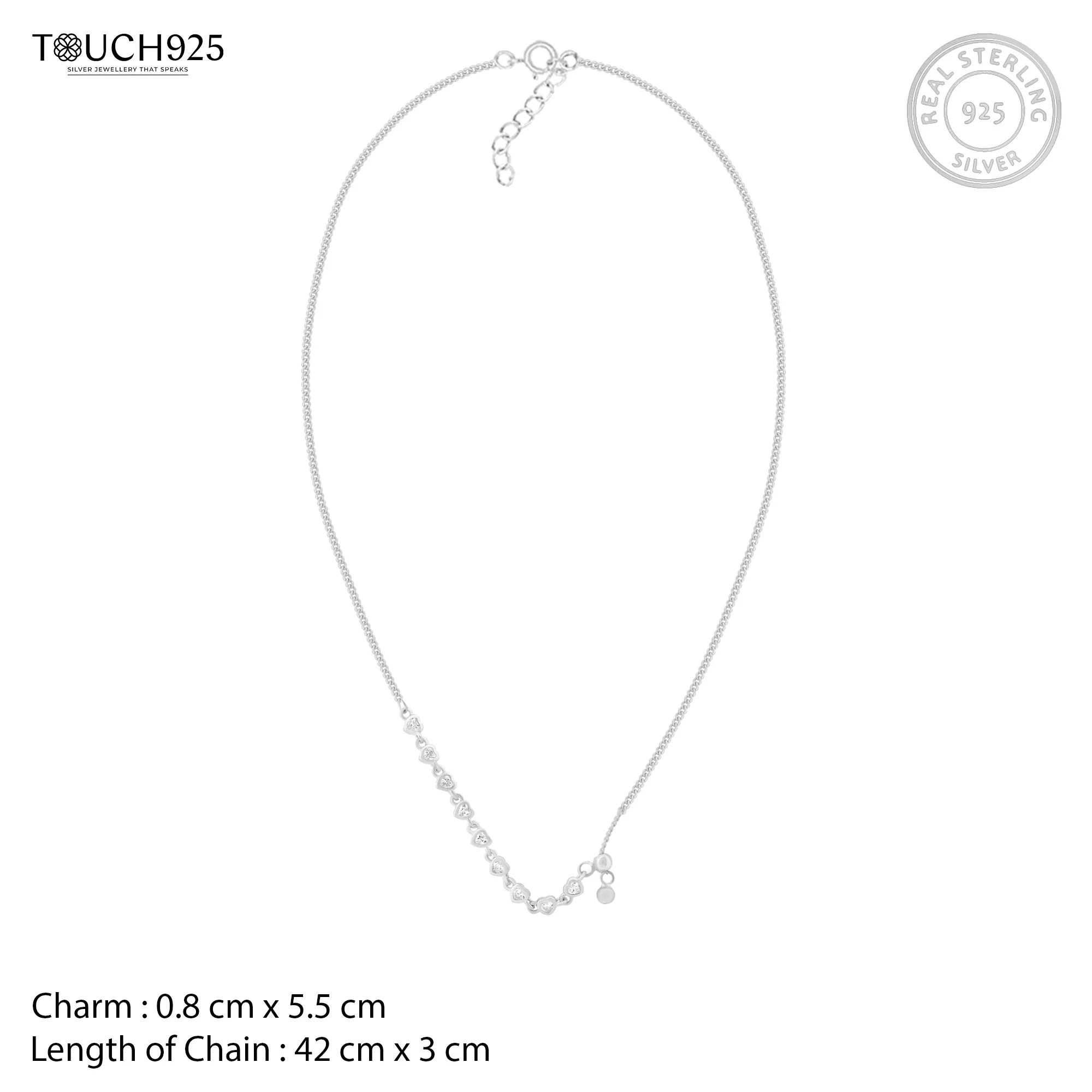 Heart Link Stone Necklace - Image 9
