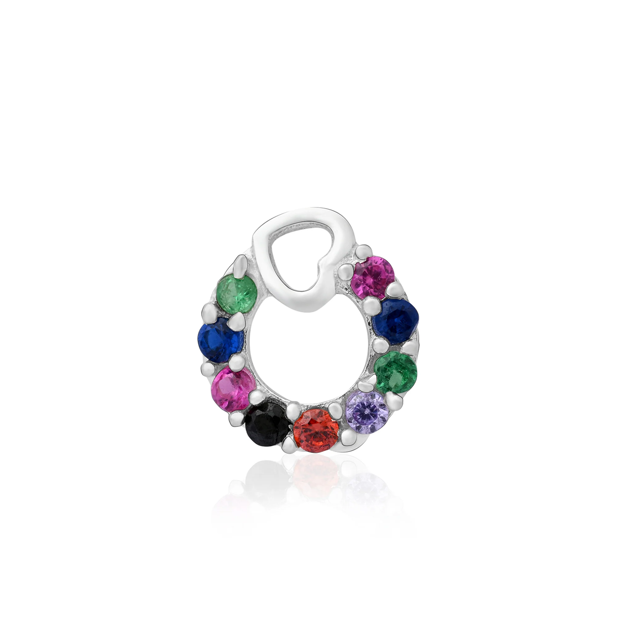 Heart Loop CZ Silver Nose Pin - Image 8