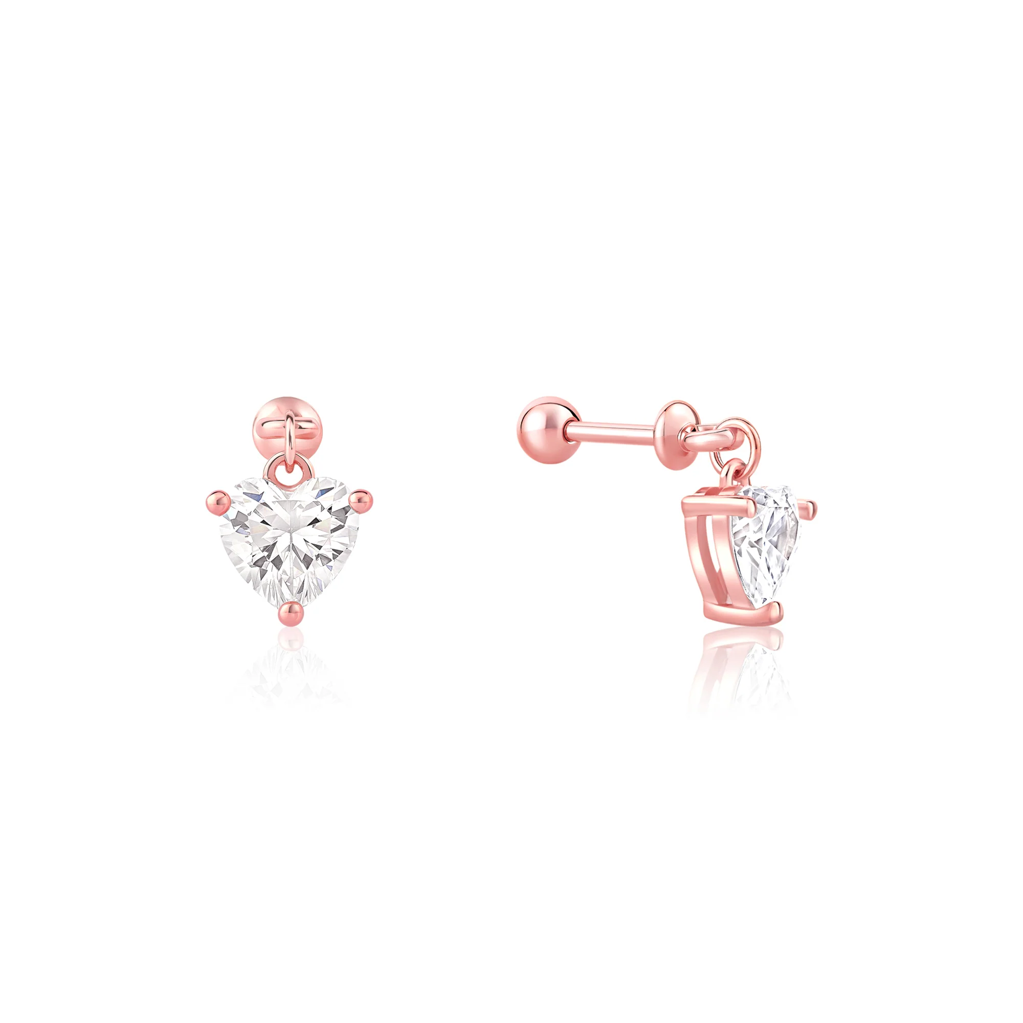 Heart Shaped Drop Earrings - Image 2