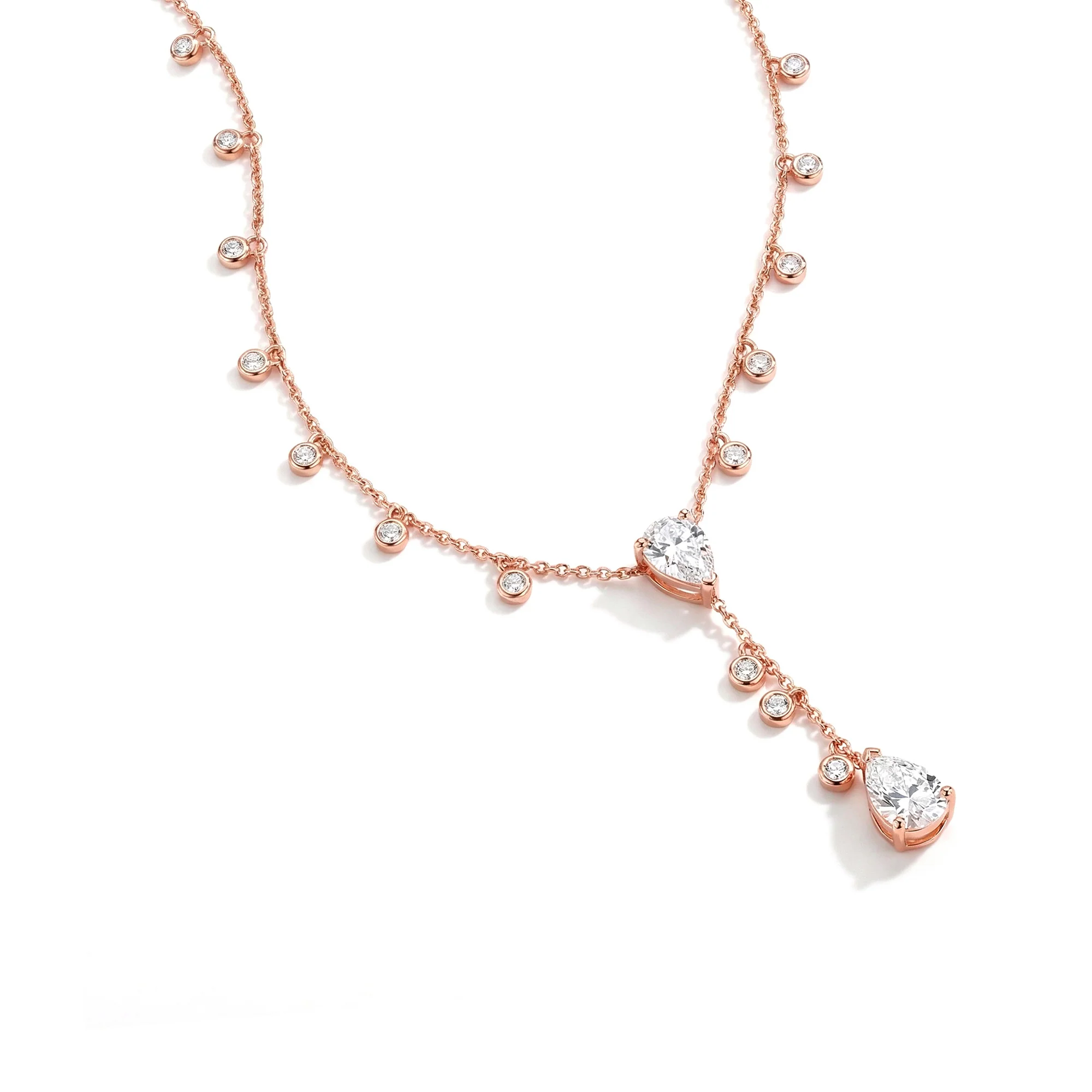 Lariat Silver Drop Necklace - Image 10